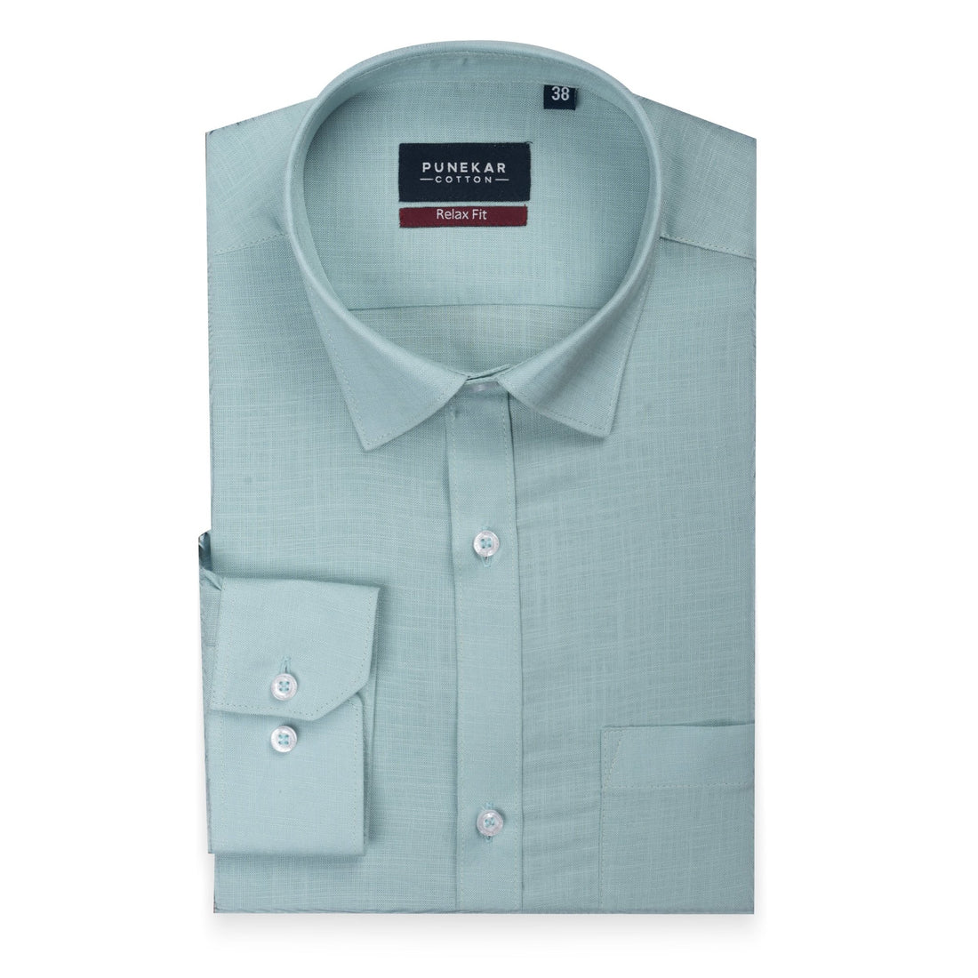 Aqua Green Color Lyocell Cotton Shirt For Men - Punekar Cotton