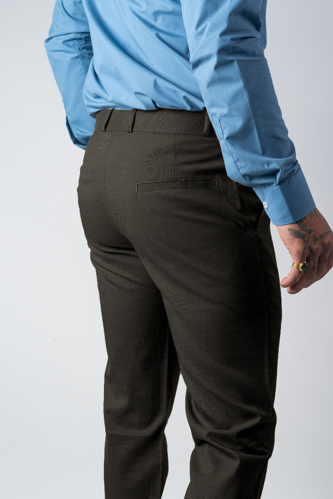 Black Color Wicking Texture Blend Cotton Pant for Men - Punekar Cotton