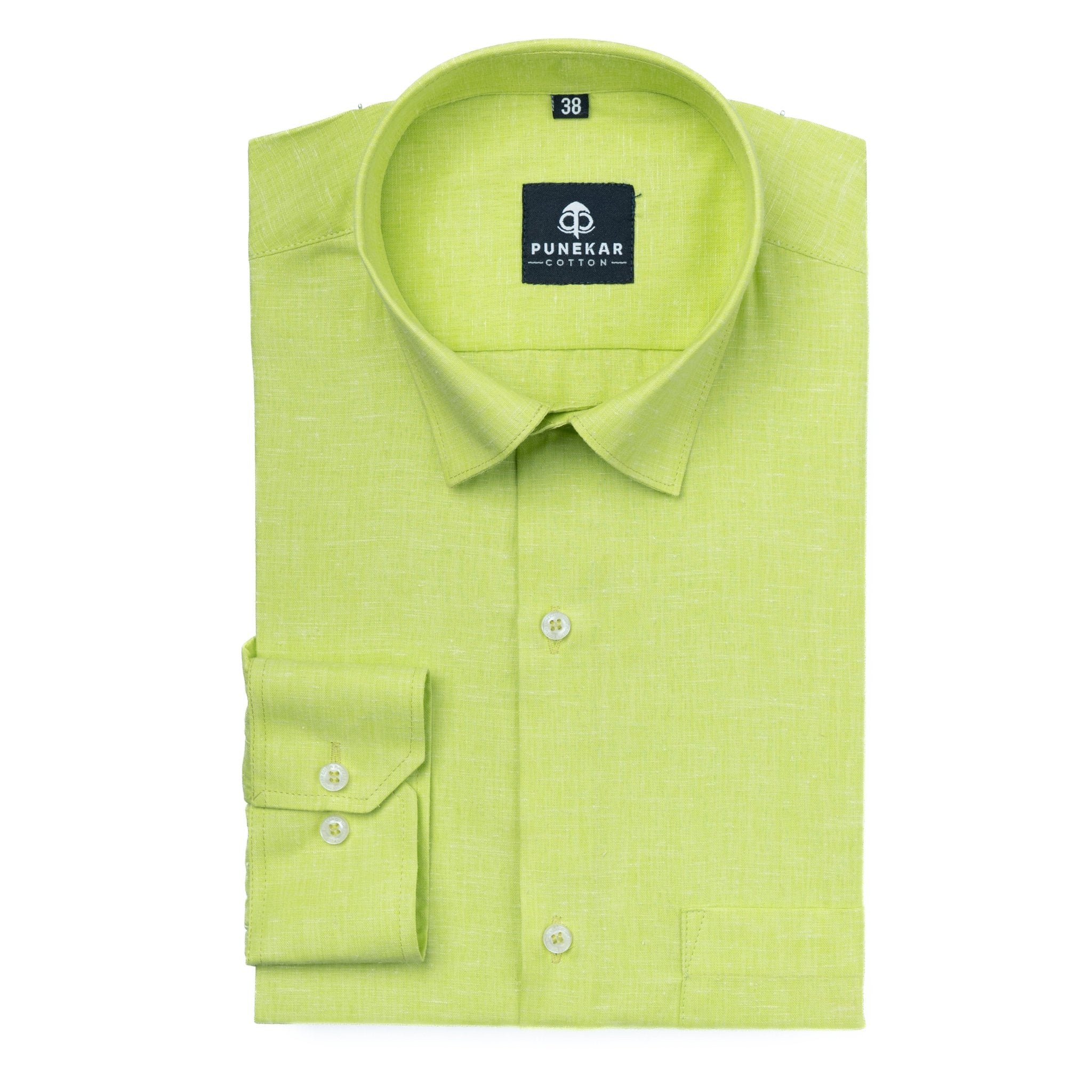 Bright Green Color Plain Pure Cotton For Men Punekar Cotton Bright Green Color Plain Pure Cotton For Men Punekar Cotton
