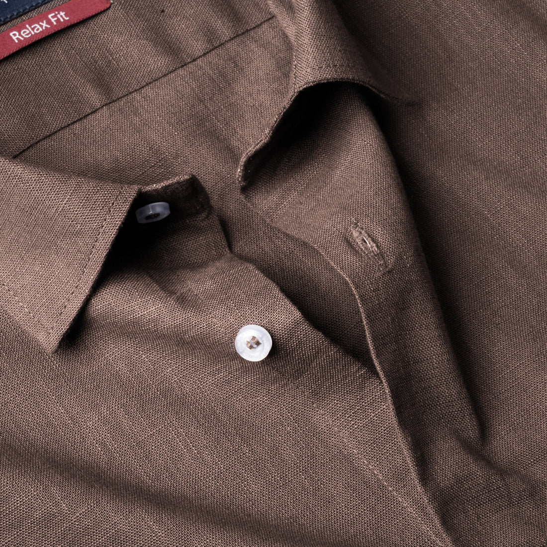 Brown Color Linen Formal Shirts For Men - Punekar Cotton