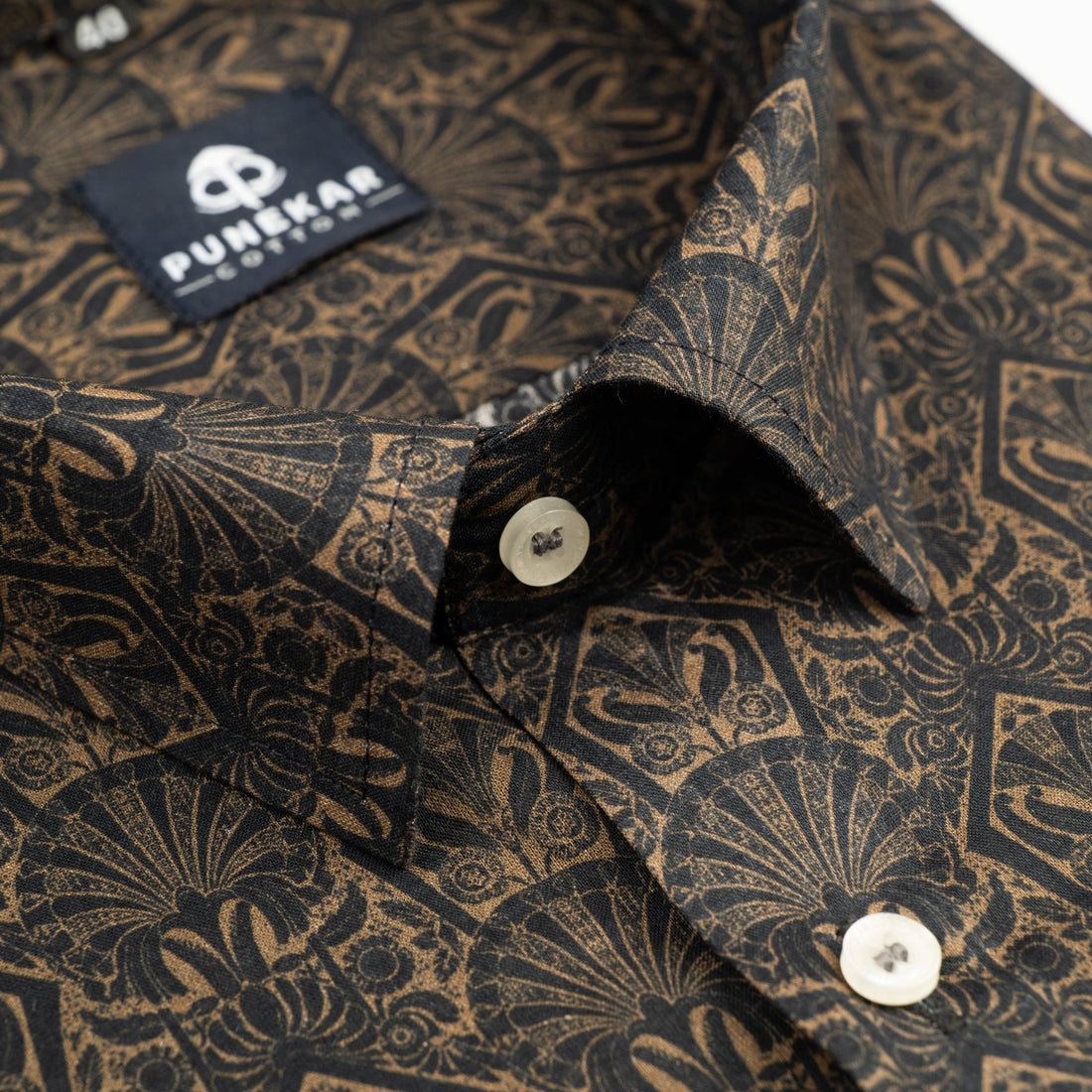 Brown Color Moroccan Wool Cotton Shirt For Men - Punekar Cotton