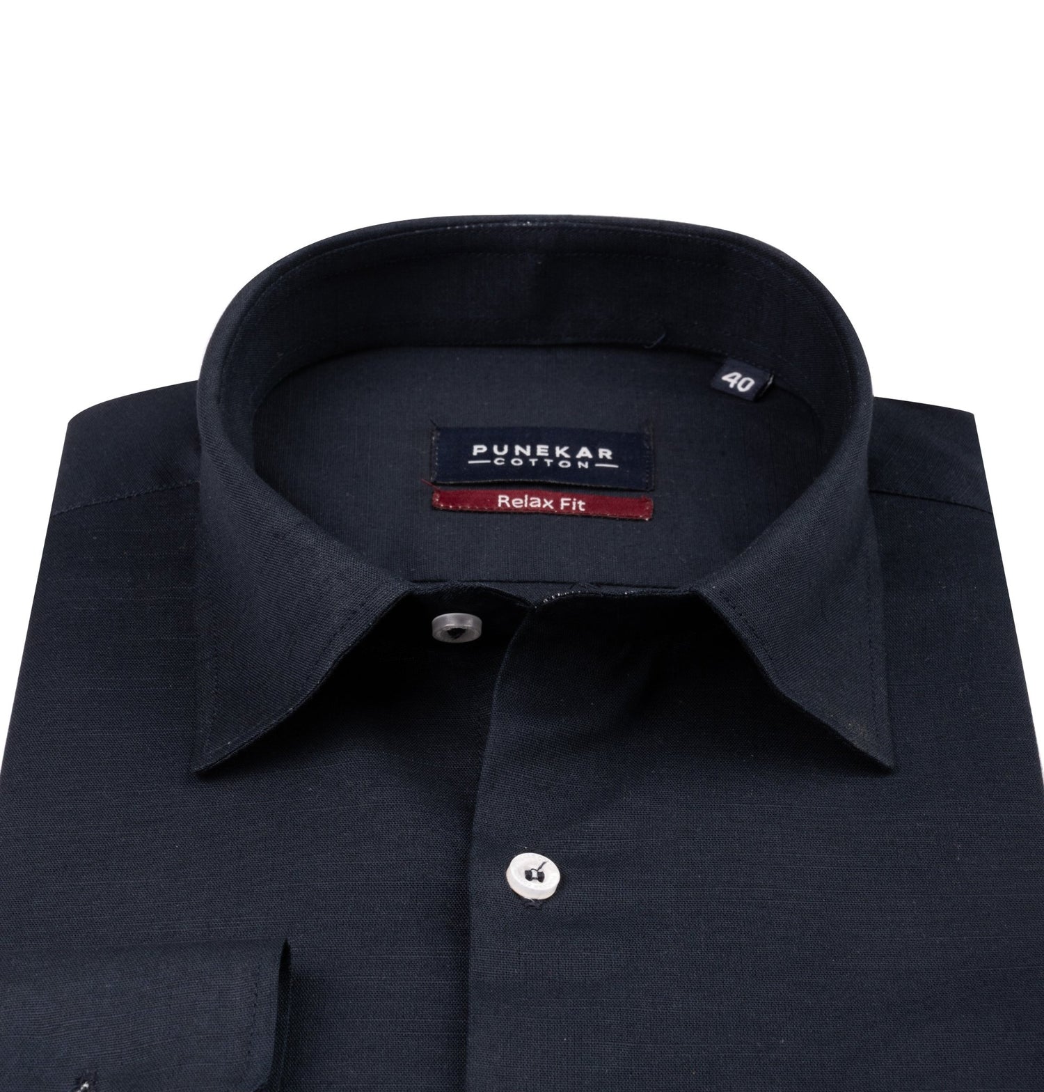 Carbon Color Solid Cotton Linen Shirt For Men - Punekar Cotton