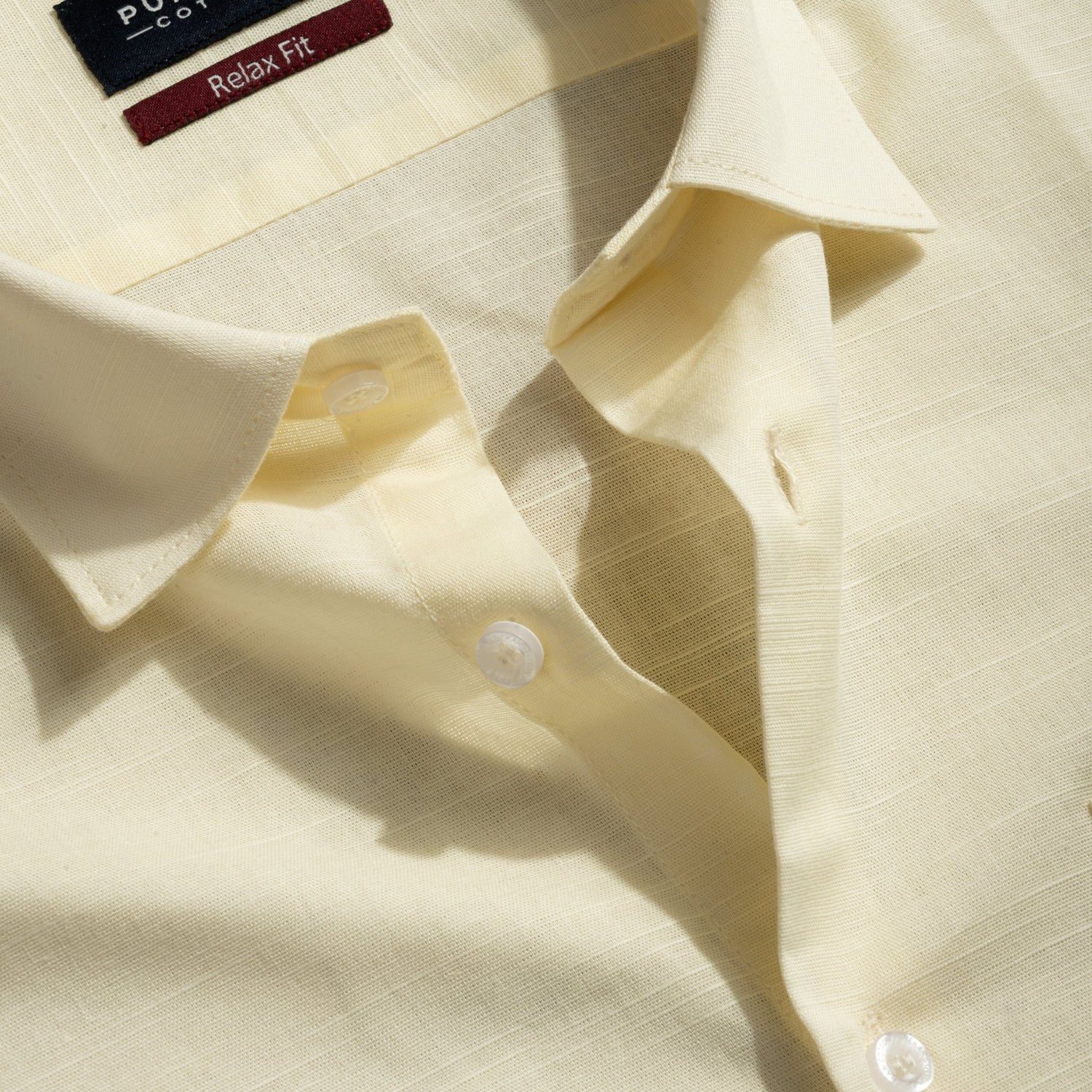 Cream Color Solid Cotton Linen Shirt For Men - Punekar Cotton