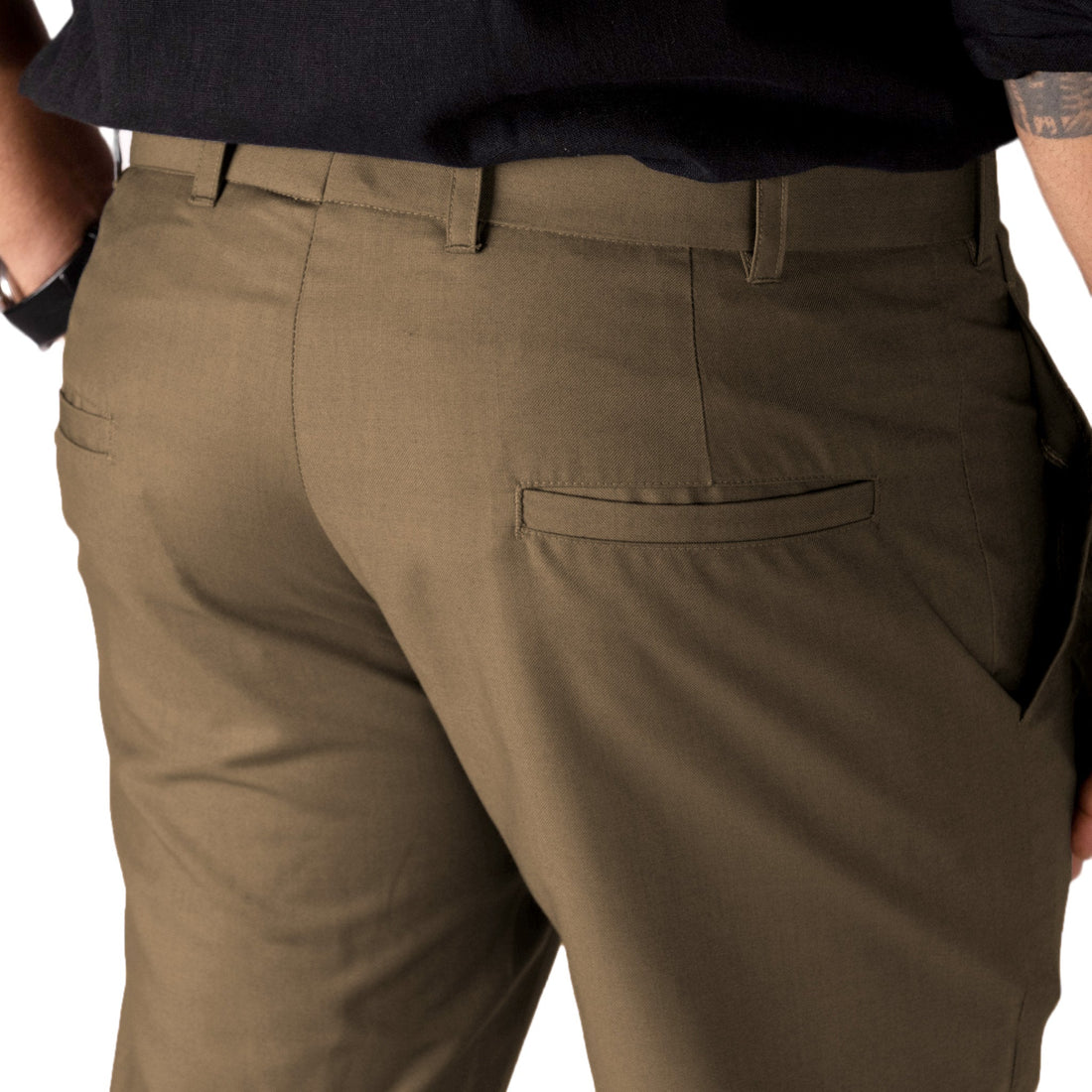 Dark Brown Color blend cotton pant for men - Punekar Cotton