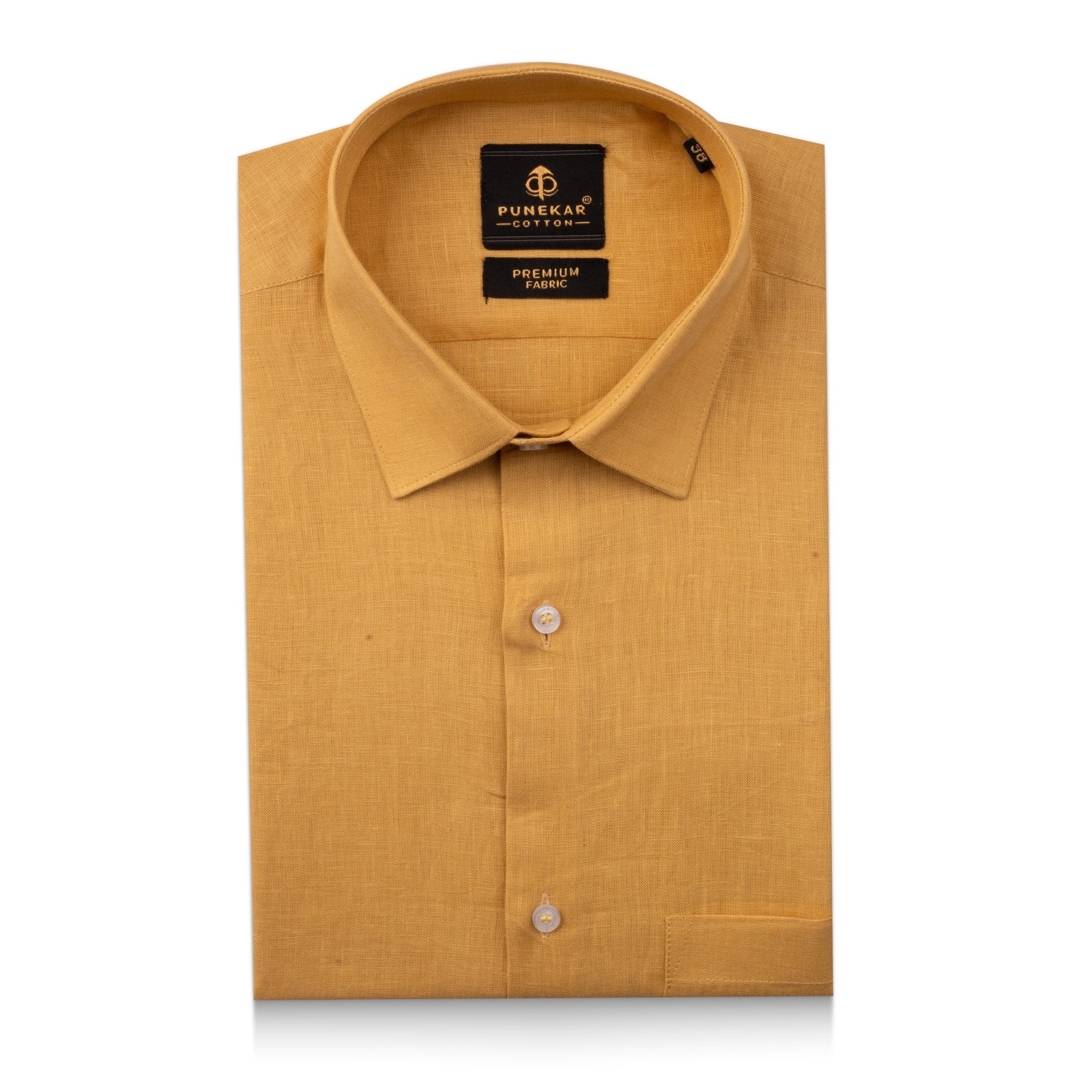 Golden Color Prime Linen Shirt For Men Punekar Cotton Golden Color Prime Linen Shirt For Men Punekar Cotton