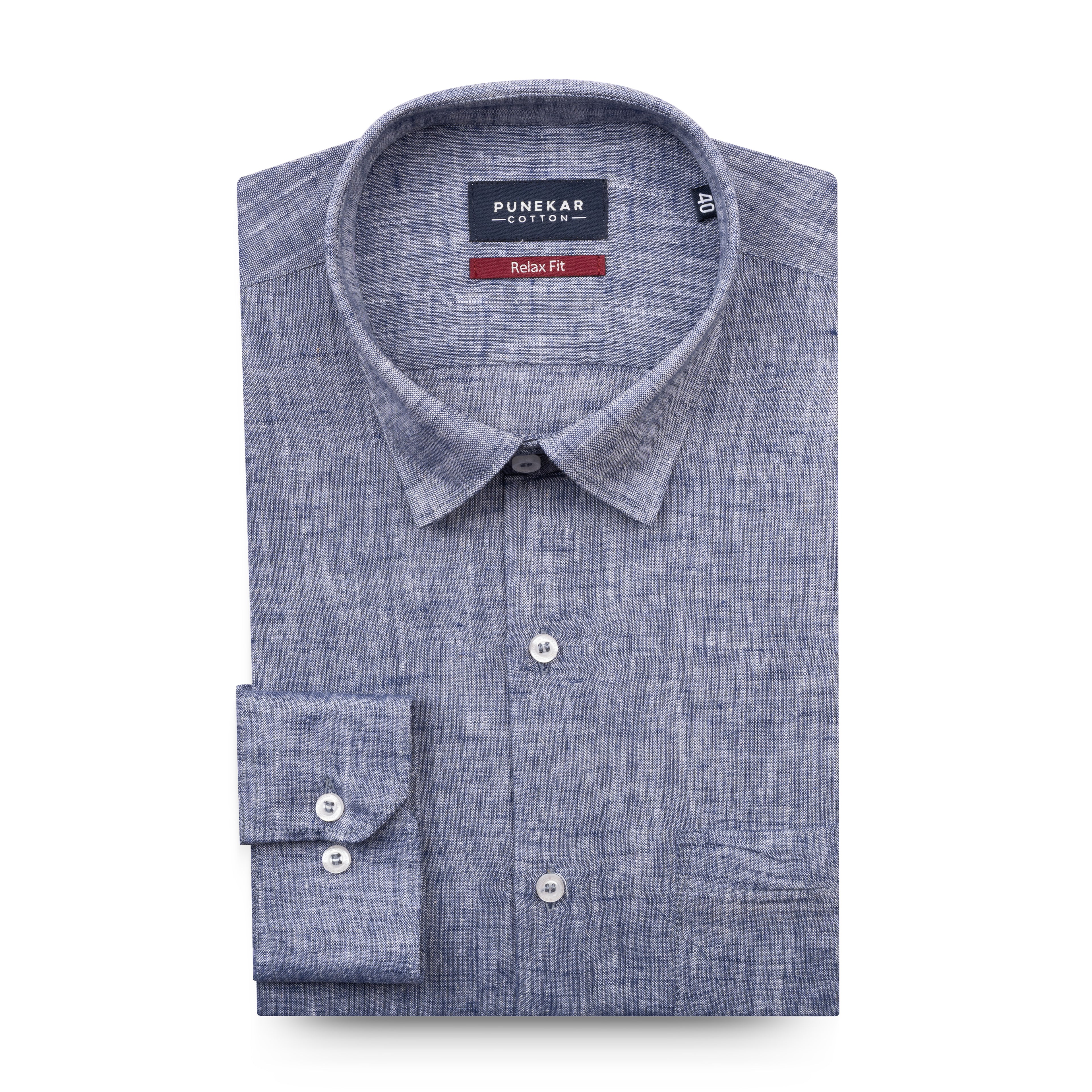 Purple Color Classic Lyocell Linen Feel Shirt For Men