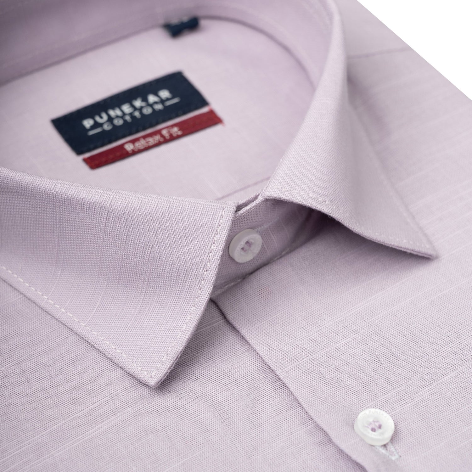 Lavender Color Solid Cotton Linen Shirt For Men - Punekar Cotton