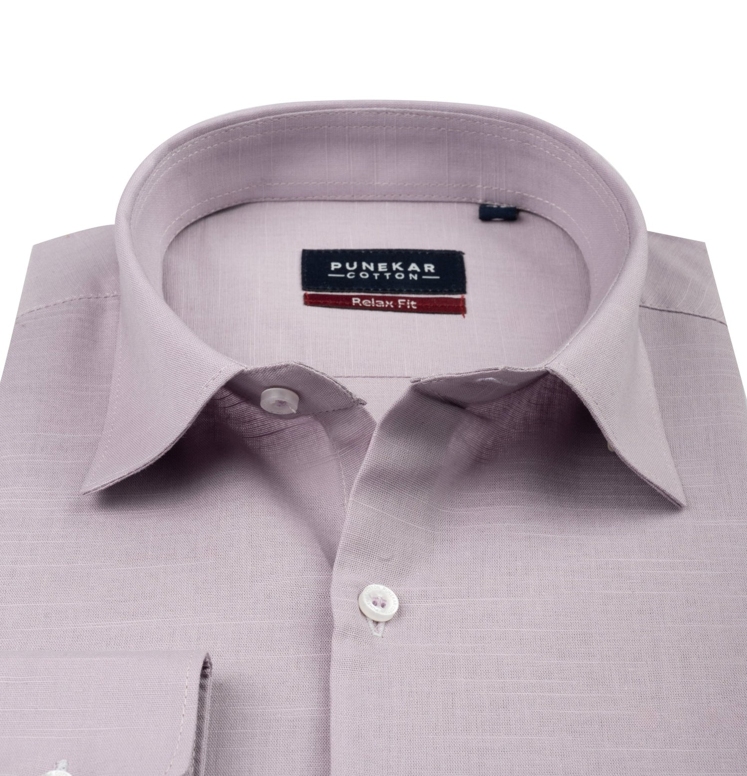 Lavender Color Solid Cotton Linen Shirt For Men - Punekar Cotton