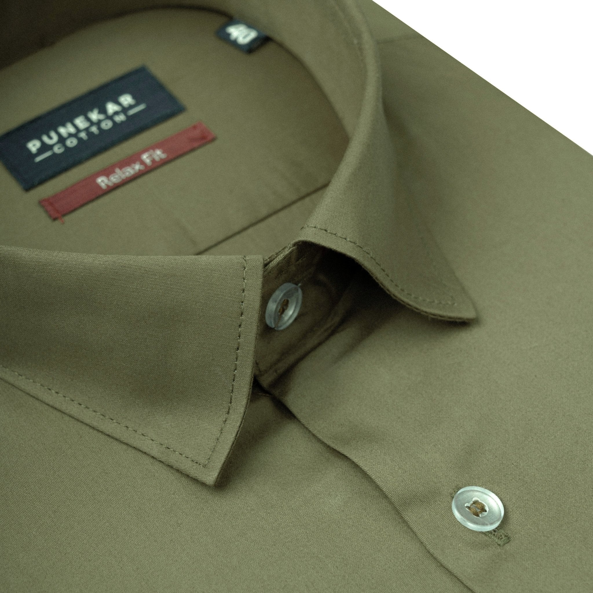 Moss Green Color Cotton Satin Shirt For Men - Punekar Cotton