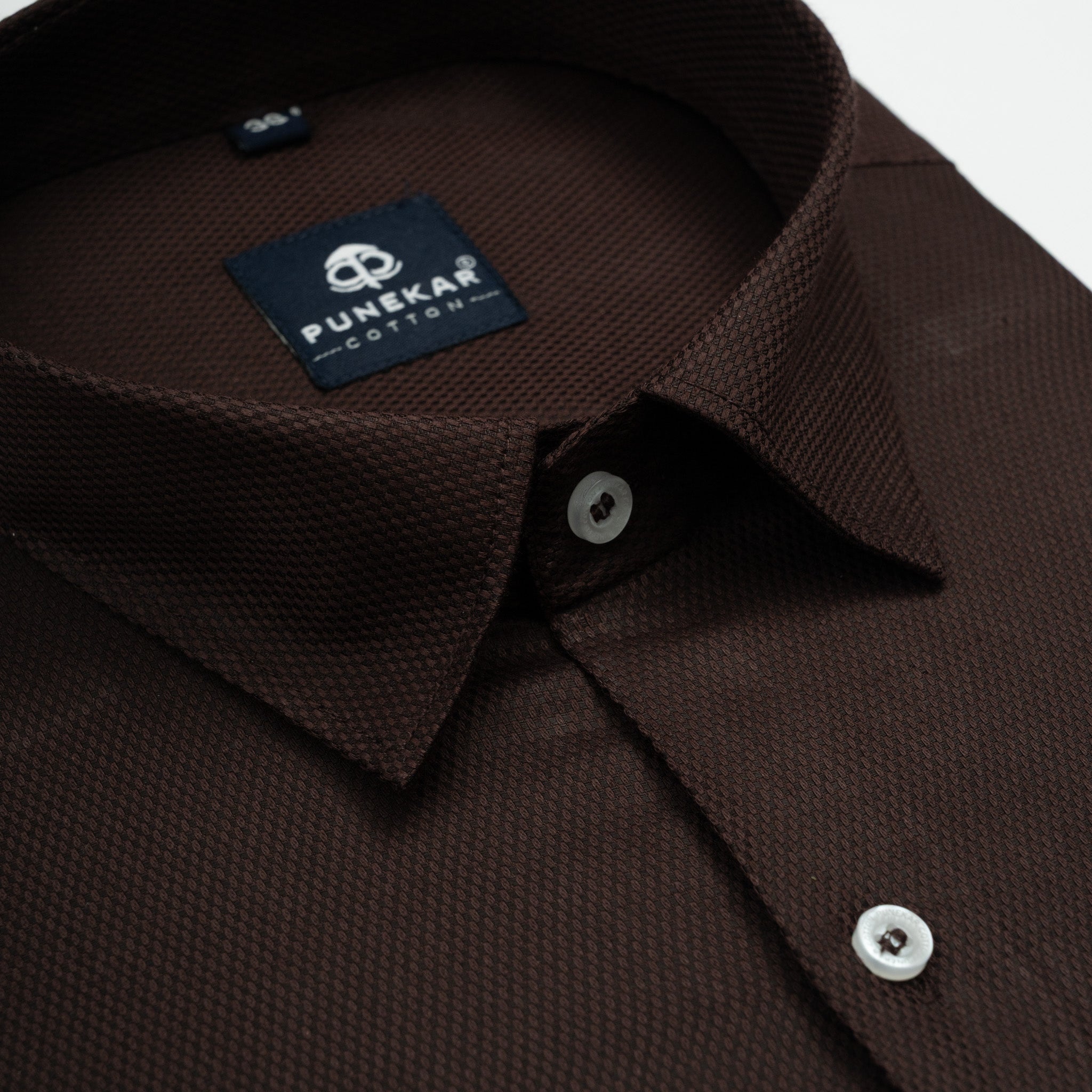 Espresso Brown Softweave Cotton Tencel Textured Shirt For Men