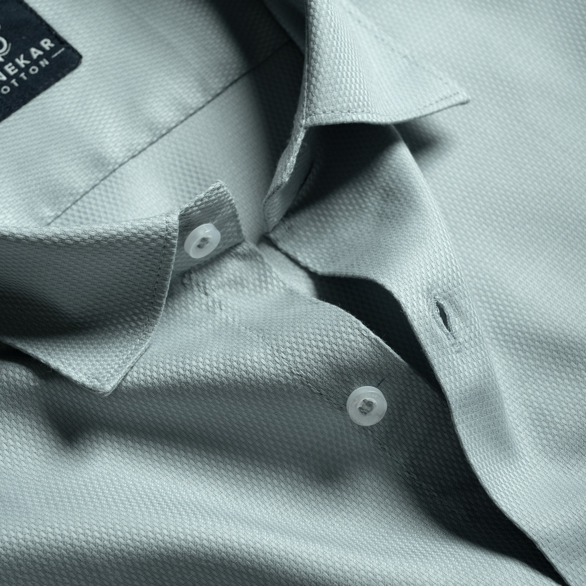 Ice Mint Softweave Cotton Tencel Textured Shirt For Men