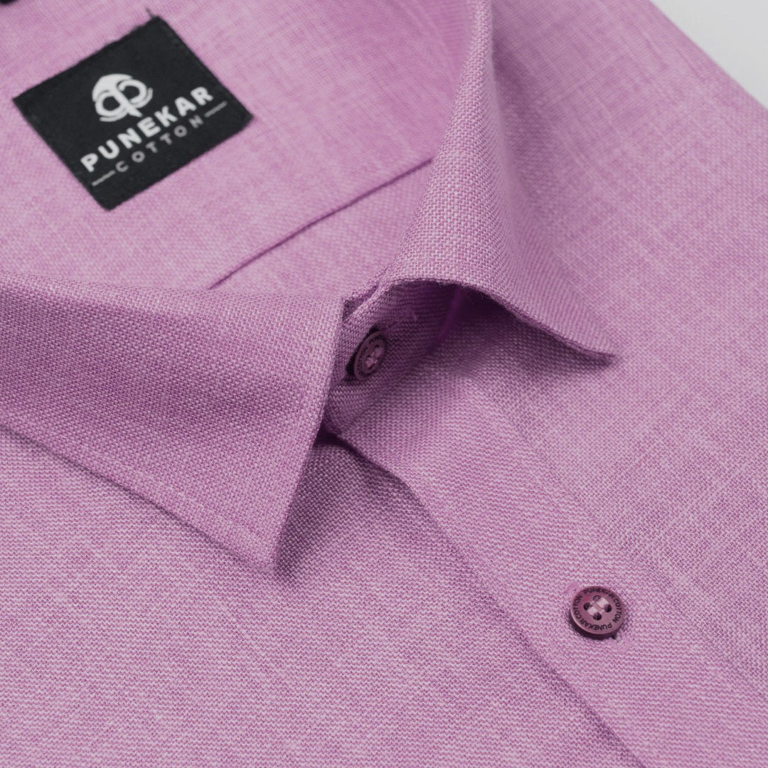 Orchid Color Blended Linen Shirt For Men&