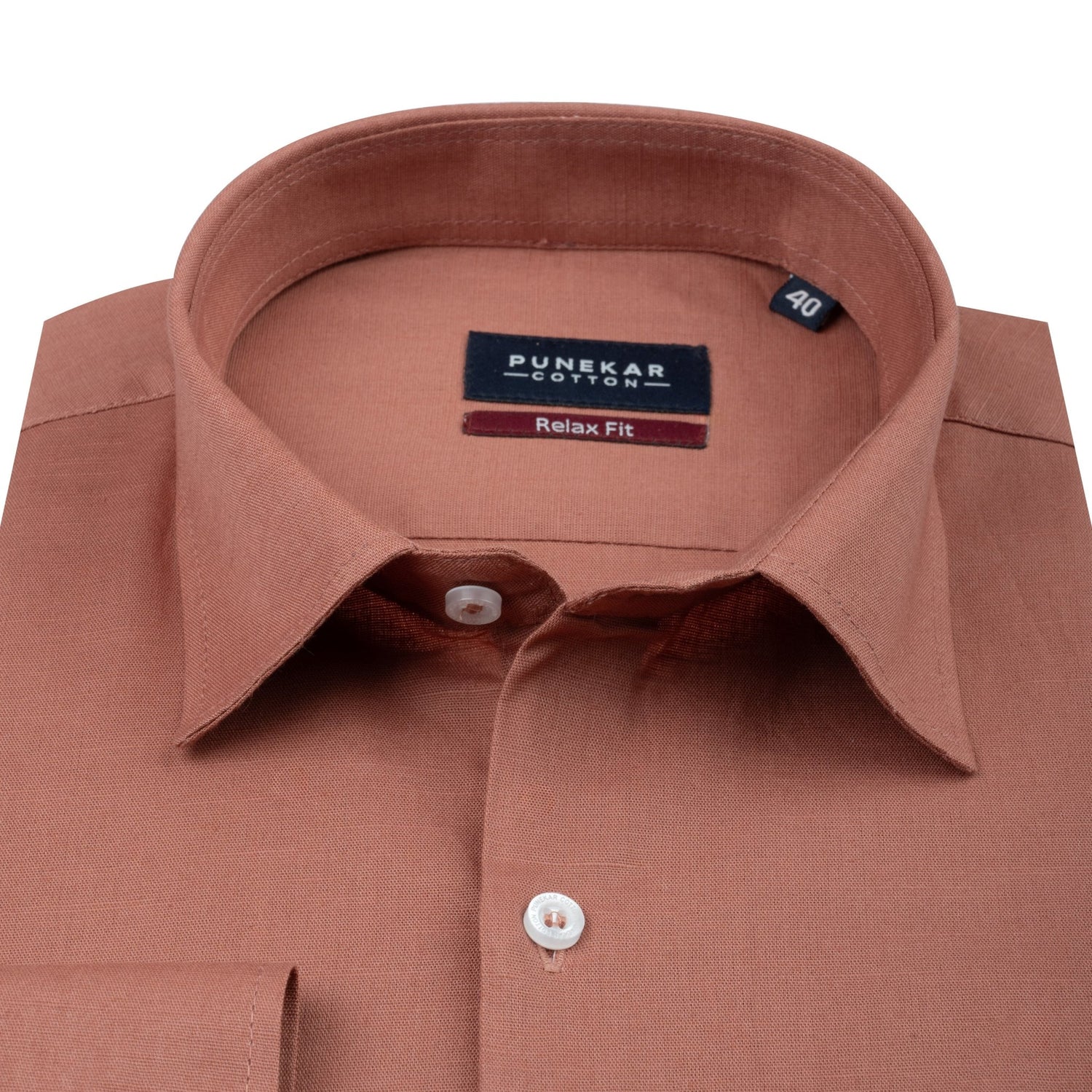 Pastel Maroon Color Solid Cotton Linen Shirt For Men - Punekar Cotton