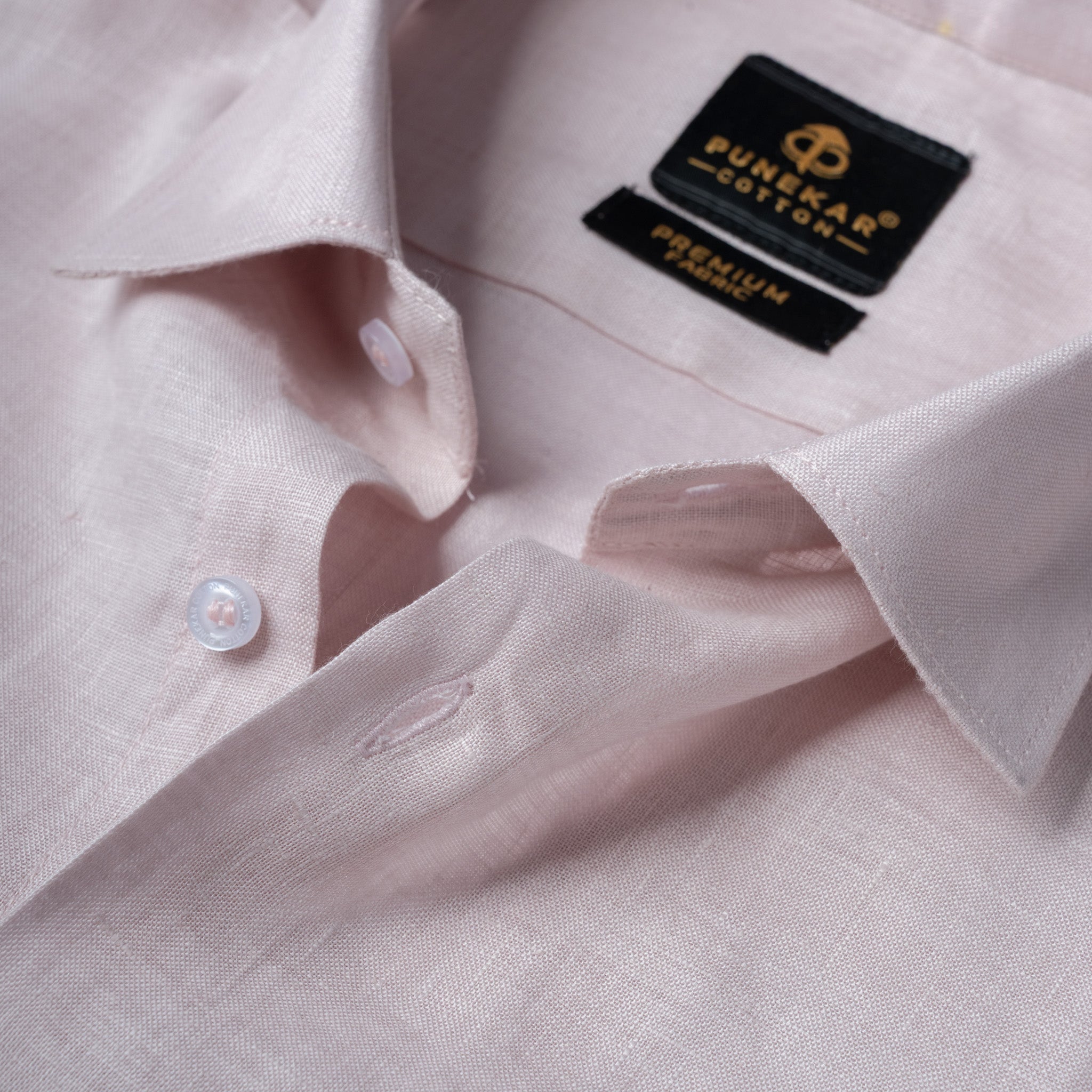 Pink 60Lea Pure Linen Shirt For Men - Punekar Cotton