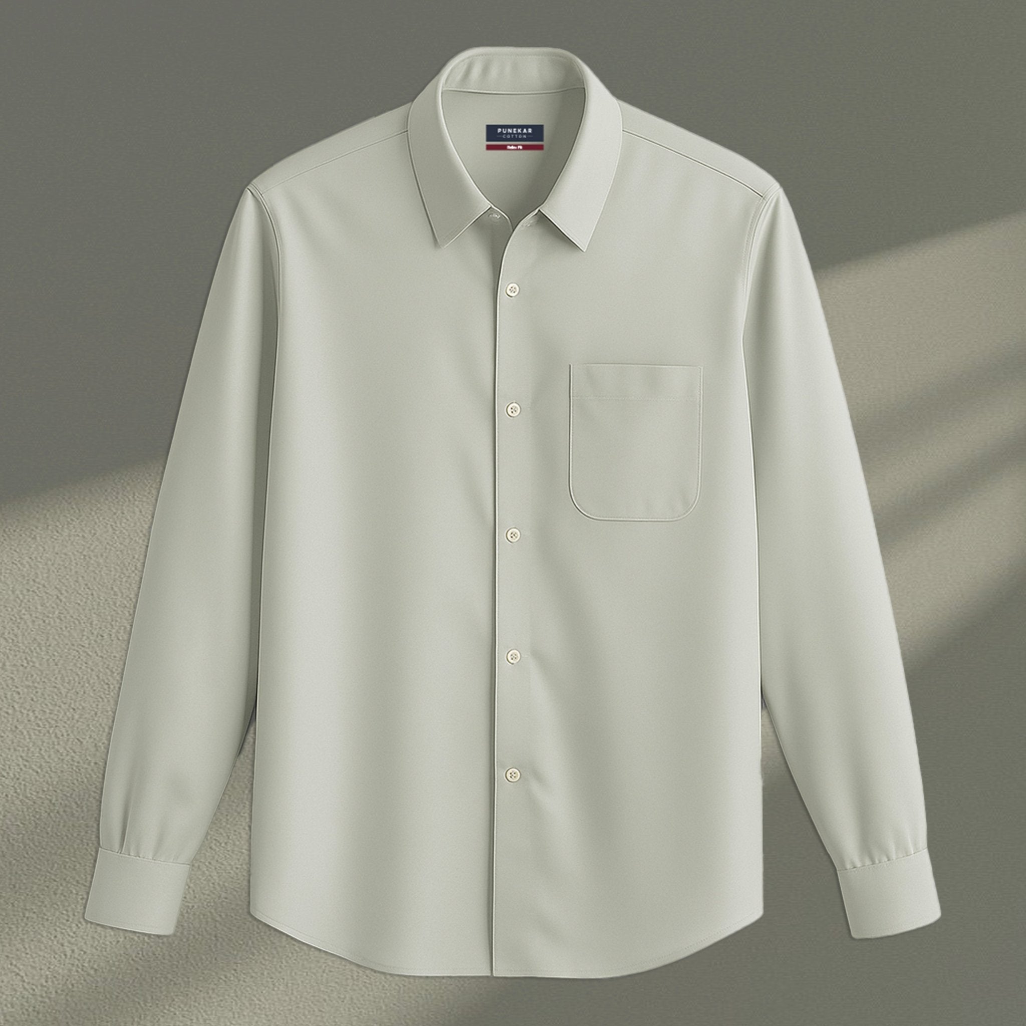 Pista Green Color Cotton Satin Shirt For Men - Punekar Cotton