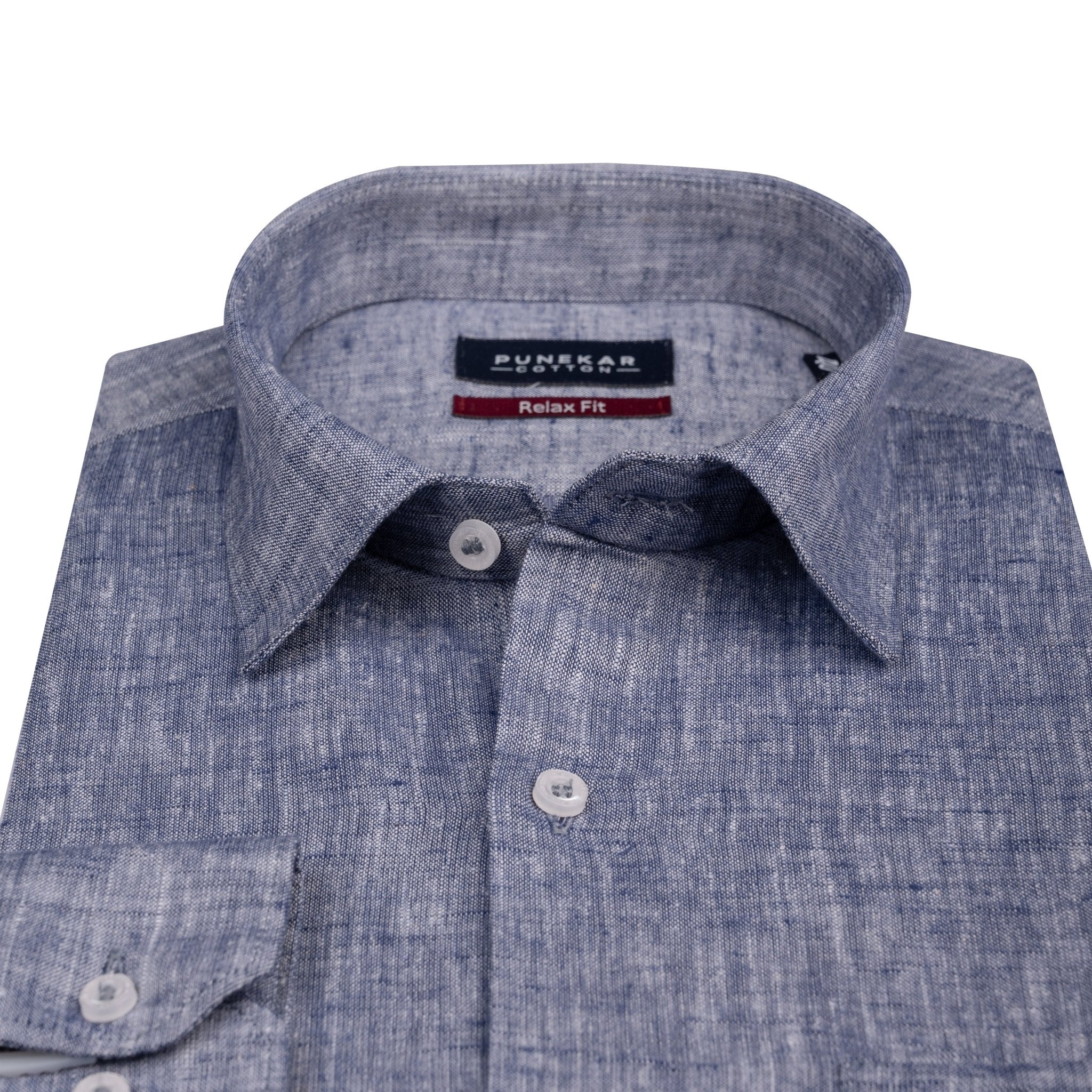 Purple Color Classic Lyocell Linen Feel Shirt For Men - Punekar Cotton