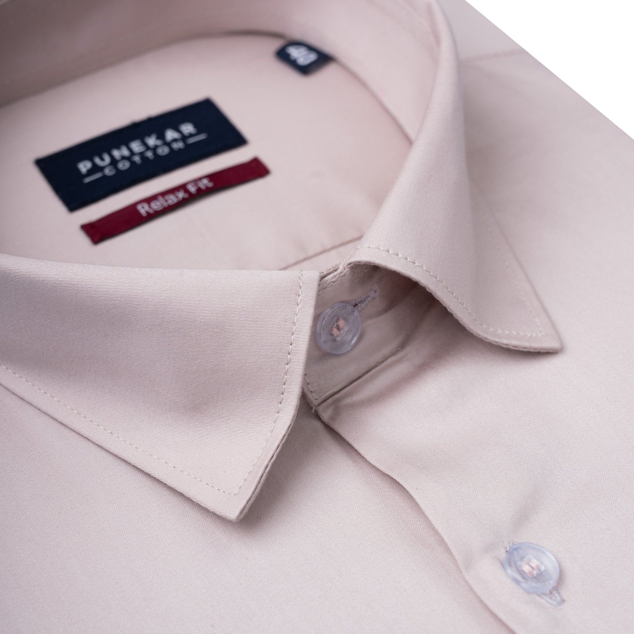 Rose Gold Color Cotton Satin Shirt For Men - Punekar Cotton