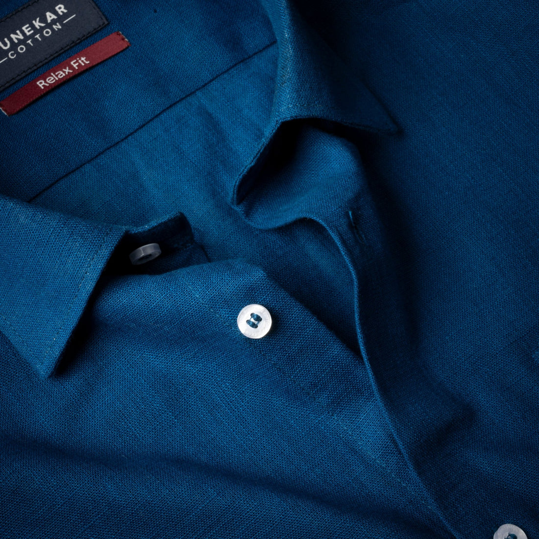 Royal Blue Color Linen Formal Shirts For Men - Punekar Cotton