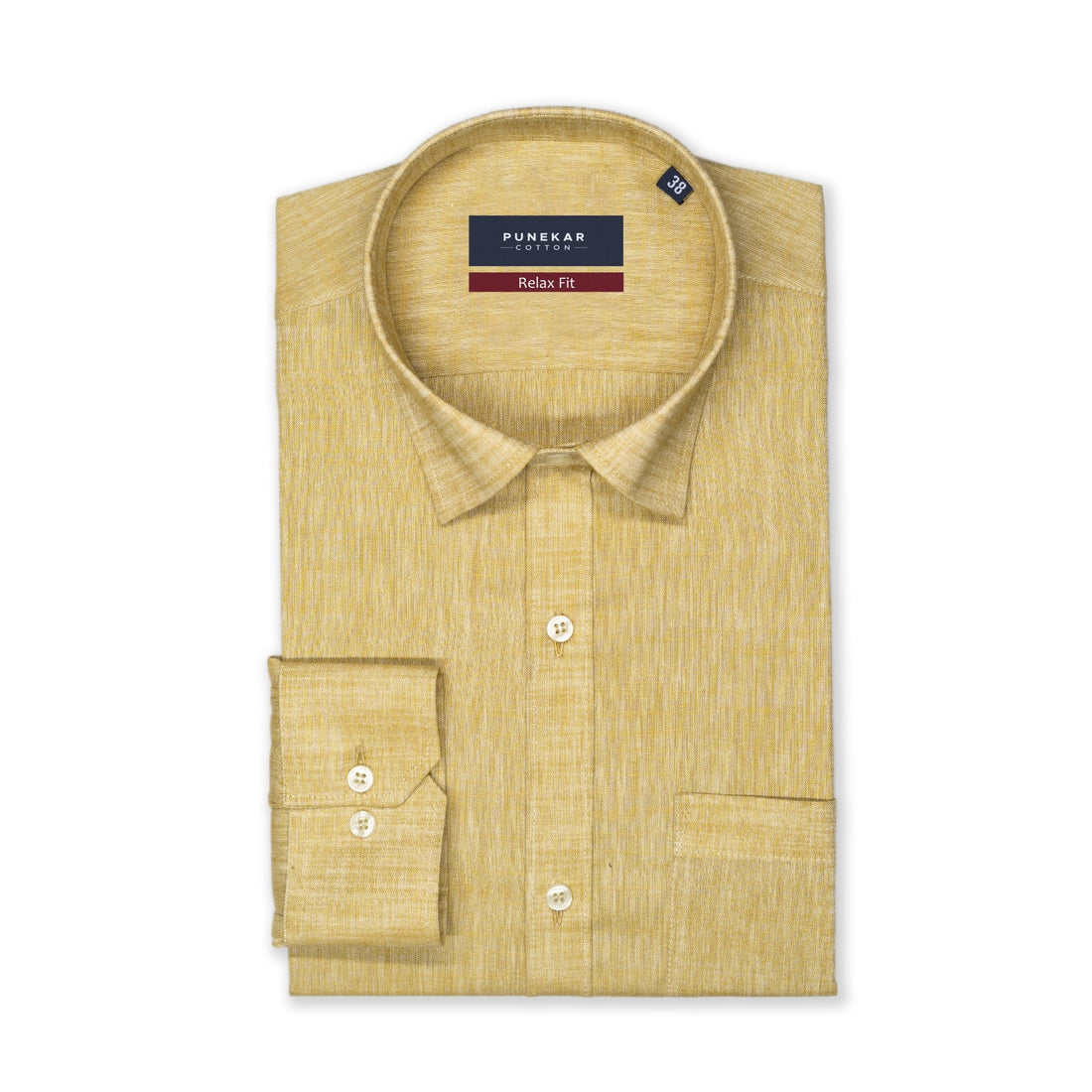 Sand Color Poly Cotton Shirt For Men - Punekar Cotton