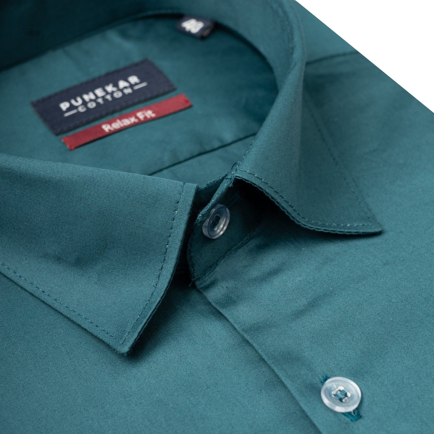 Teal Color Cotton Satin Shirt For Men - Punekar Cotton