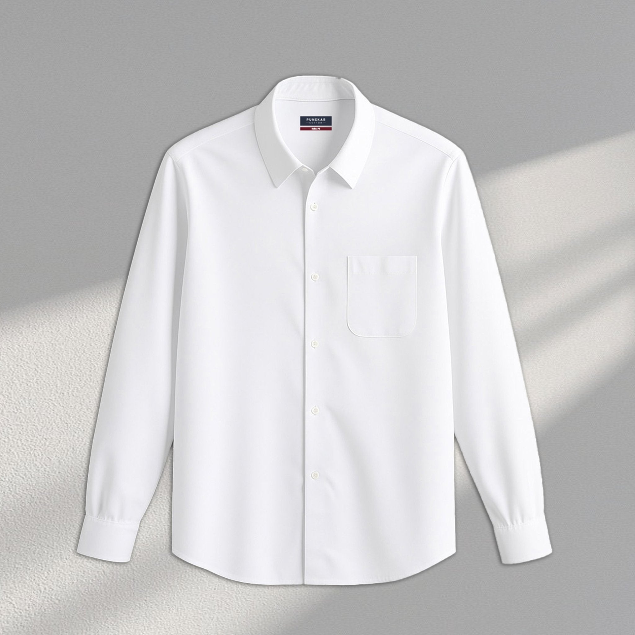 White Color Cotton Satin Shirt For Men - Punekar Cotton