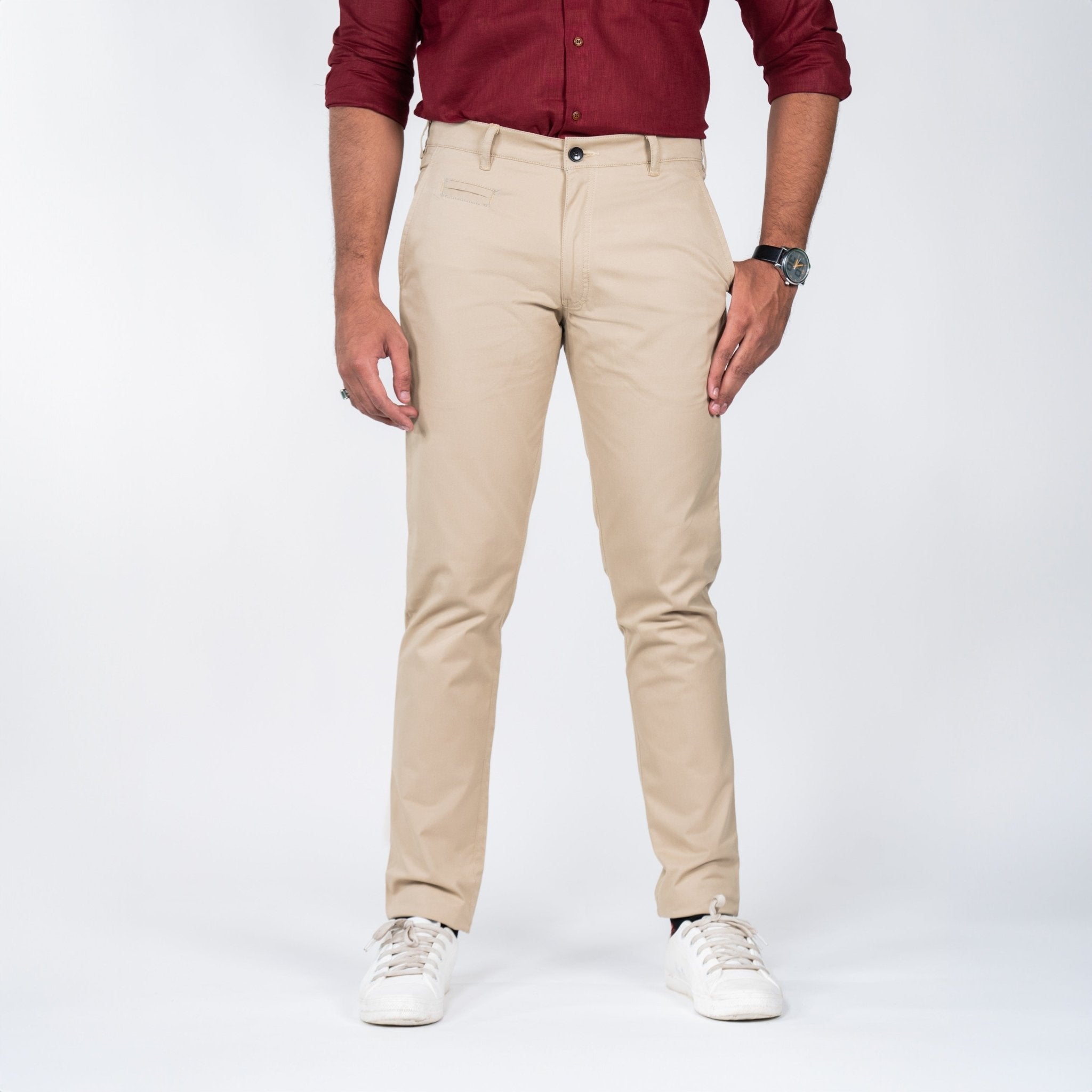 Beige Color Cotton Trouser Pants for Men – Punekar Cotton