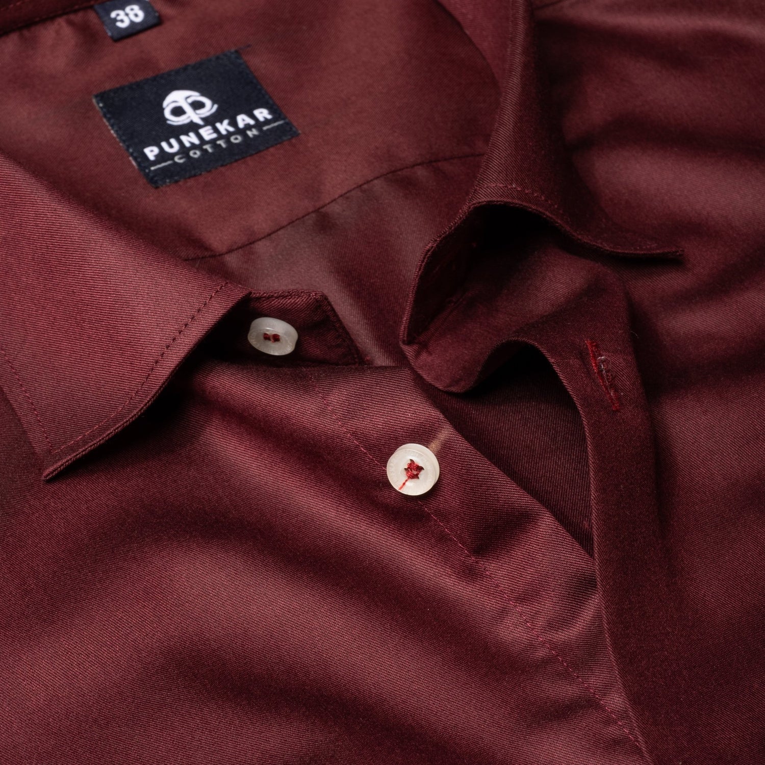 Maroon Soft Satin Cotton Shirt For Men - Punekar Cotton