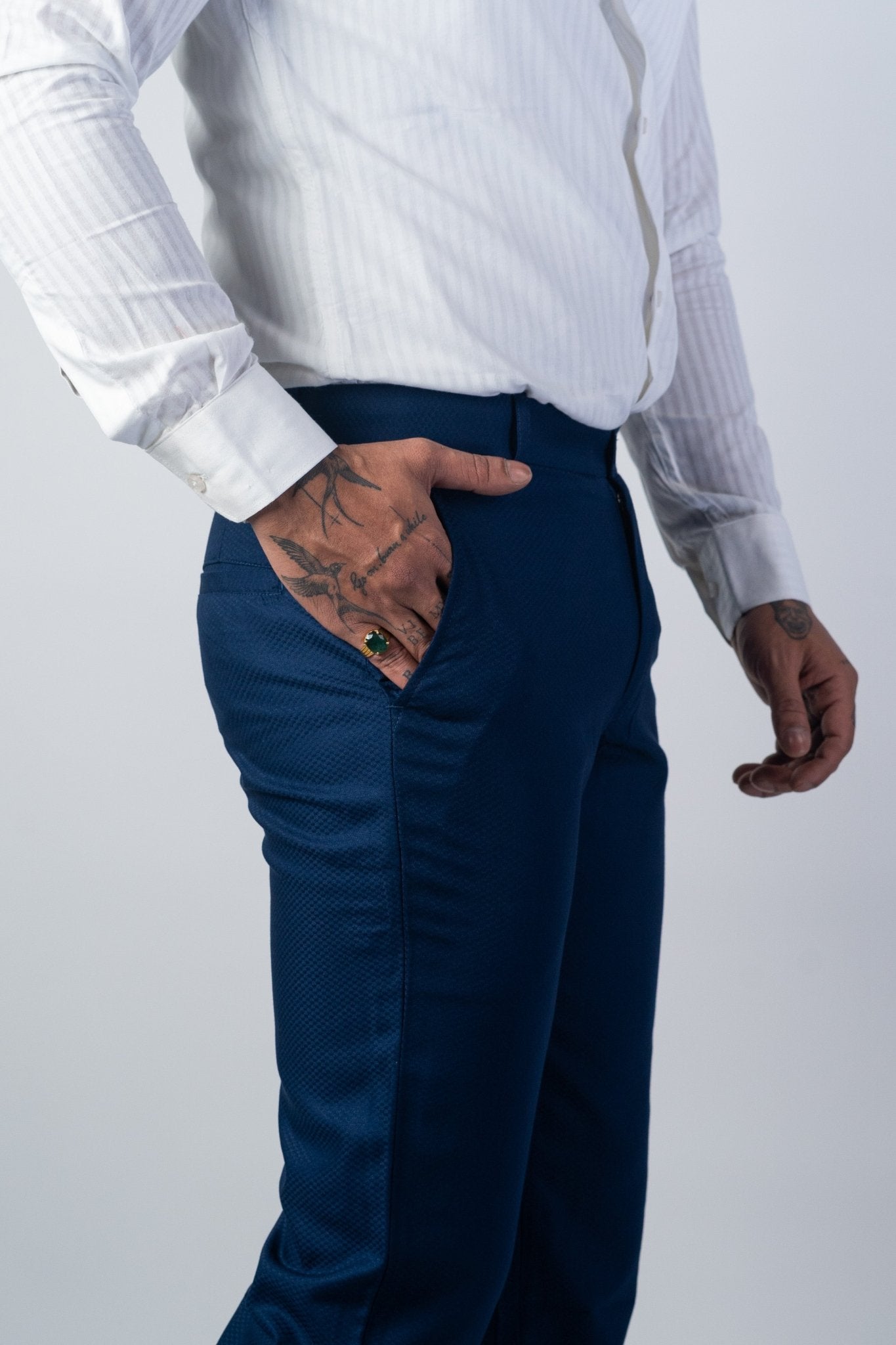 Navy Blue Color Formal Cotton Pant for Men - Punekar Cotton