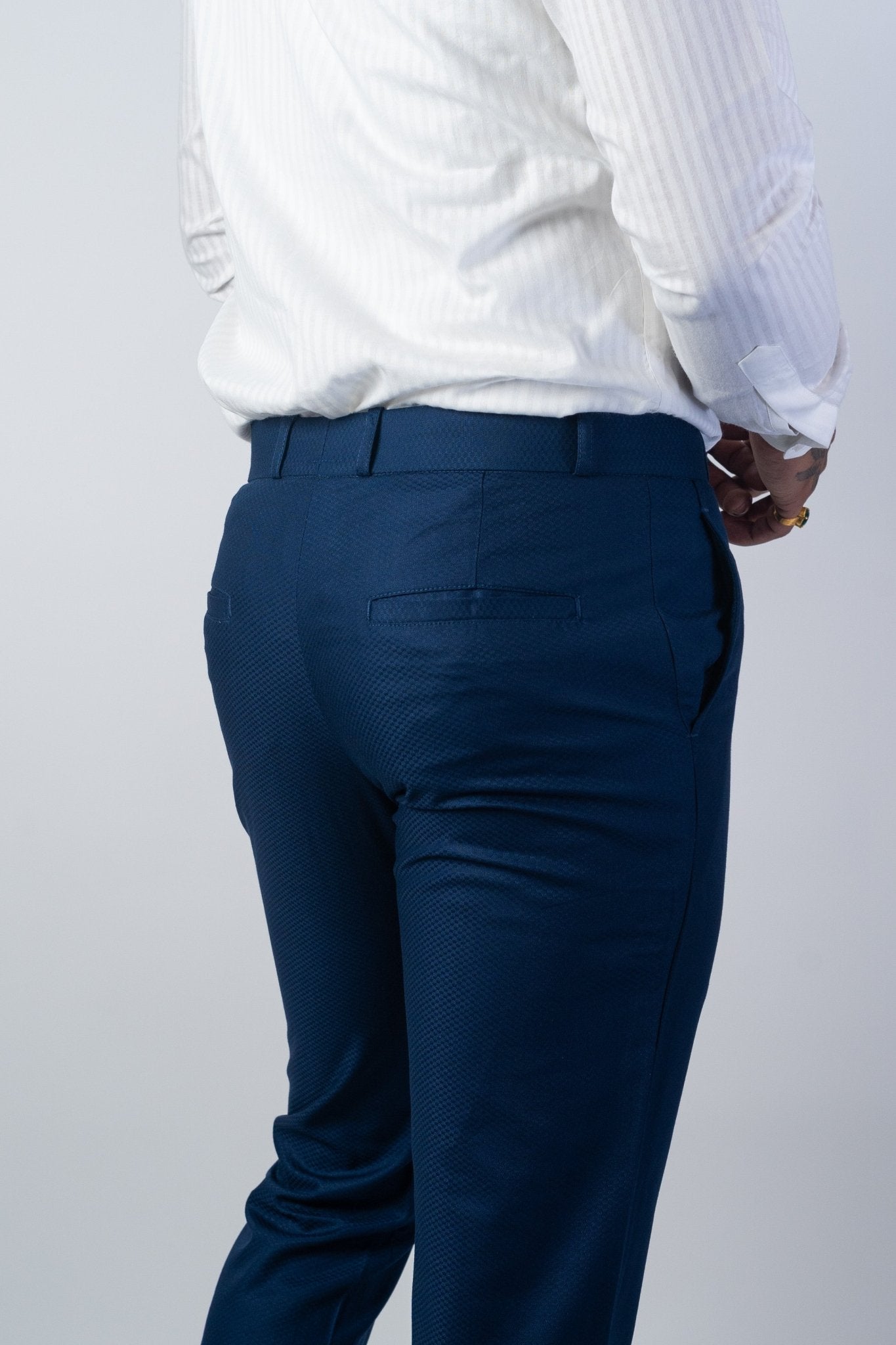 Navy Blue Color Formal Cotton Pant for Men - Punekar Cotton