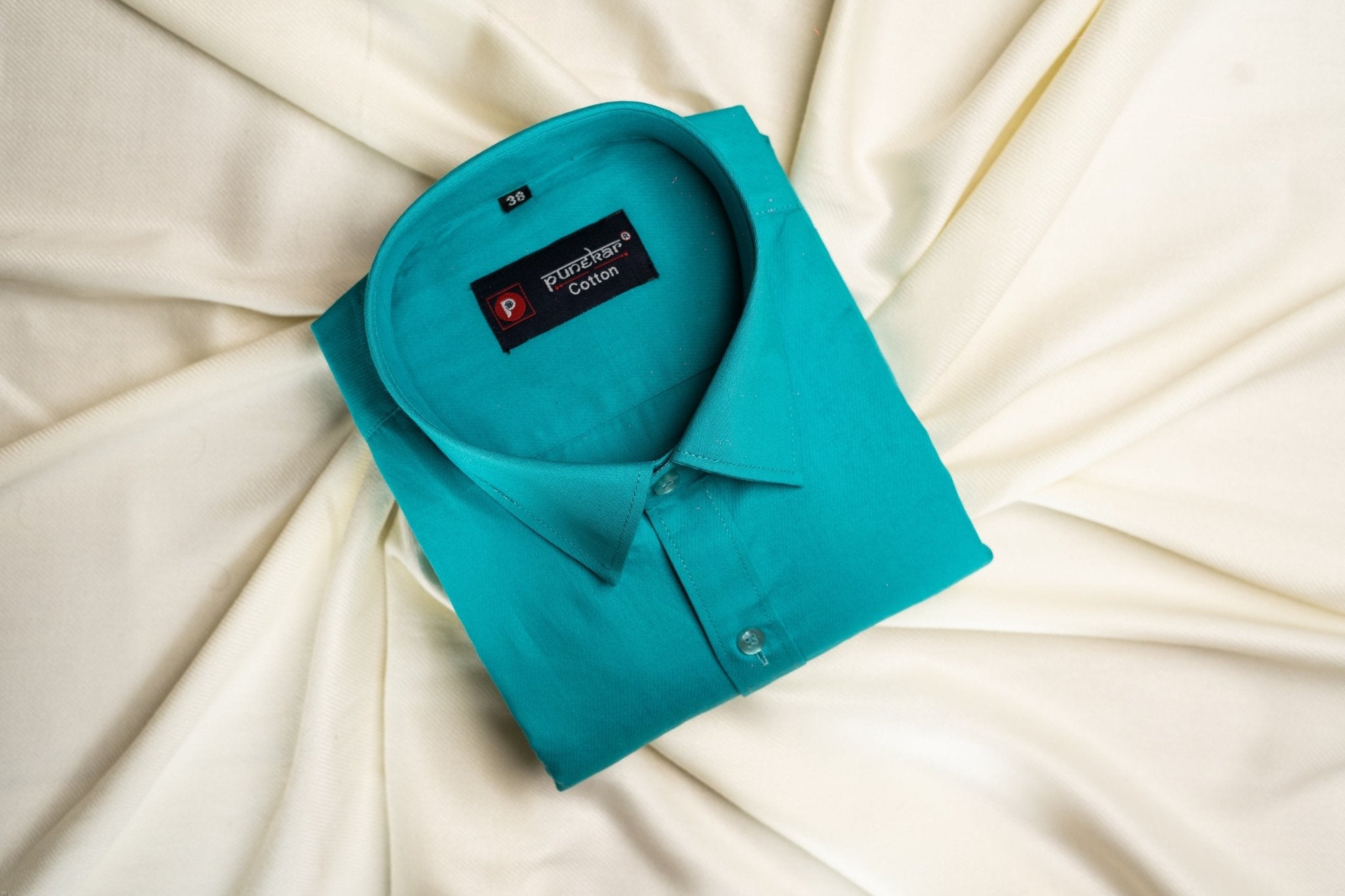 Rama Green Color Satin Mecerised Cotton Shirt For Men Punekar Cotton Rama Green Color Satin Mecerised Cotton Shirt For Men Punekar Cotton