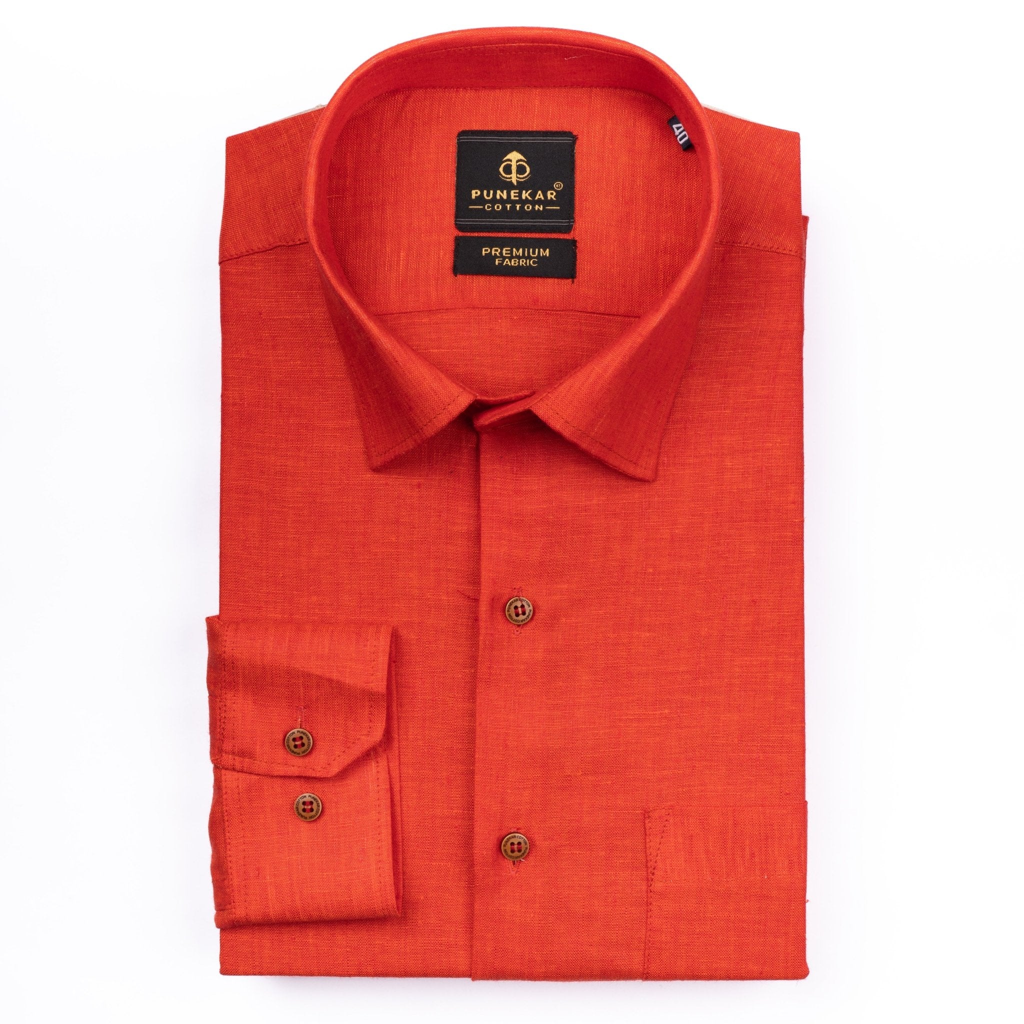 Red Color Prime Linen Shirt For Men – Punekar Cotton