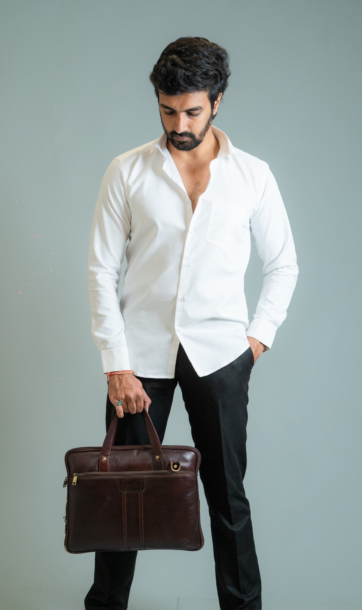 White Color Twitter Lining Blende Cotton Shirts For Men - Punekar Cotton