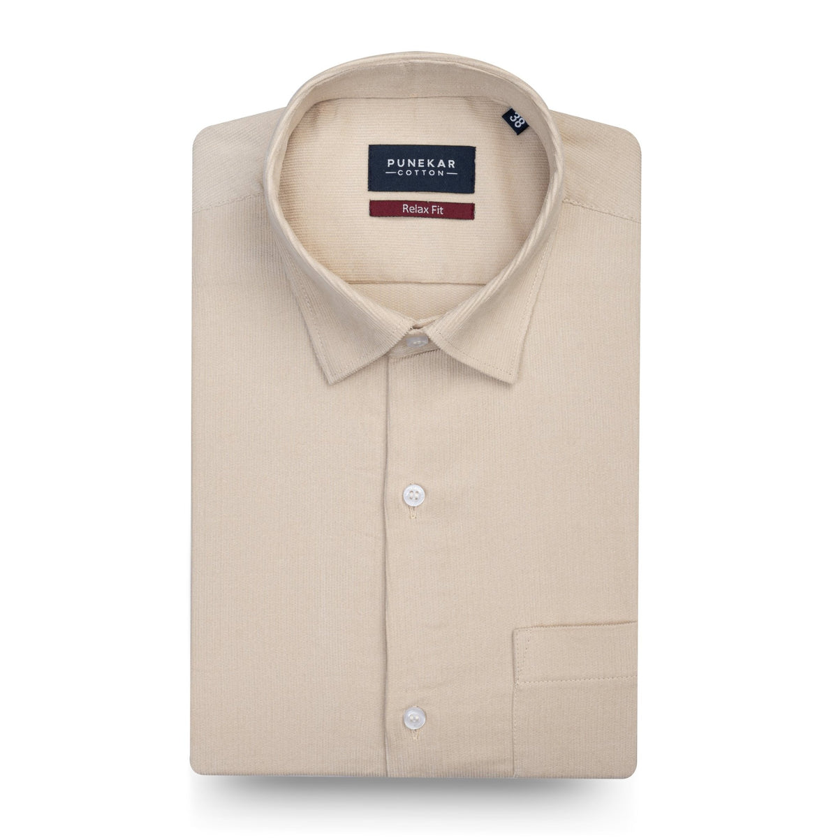 Beige Color Corduroy Shirt For Men – Punekar Cotton