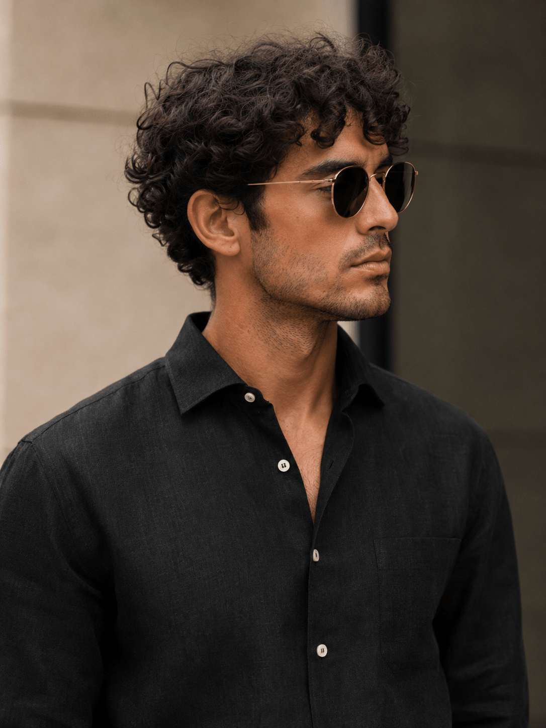 Black Color 60Lea Pure Linen Shirt For Men - Punekar Cotton