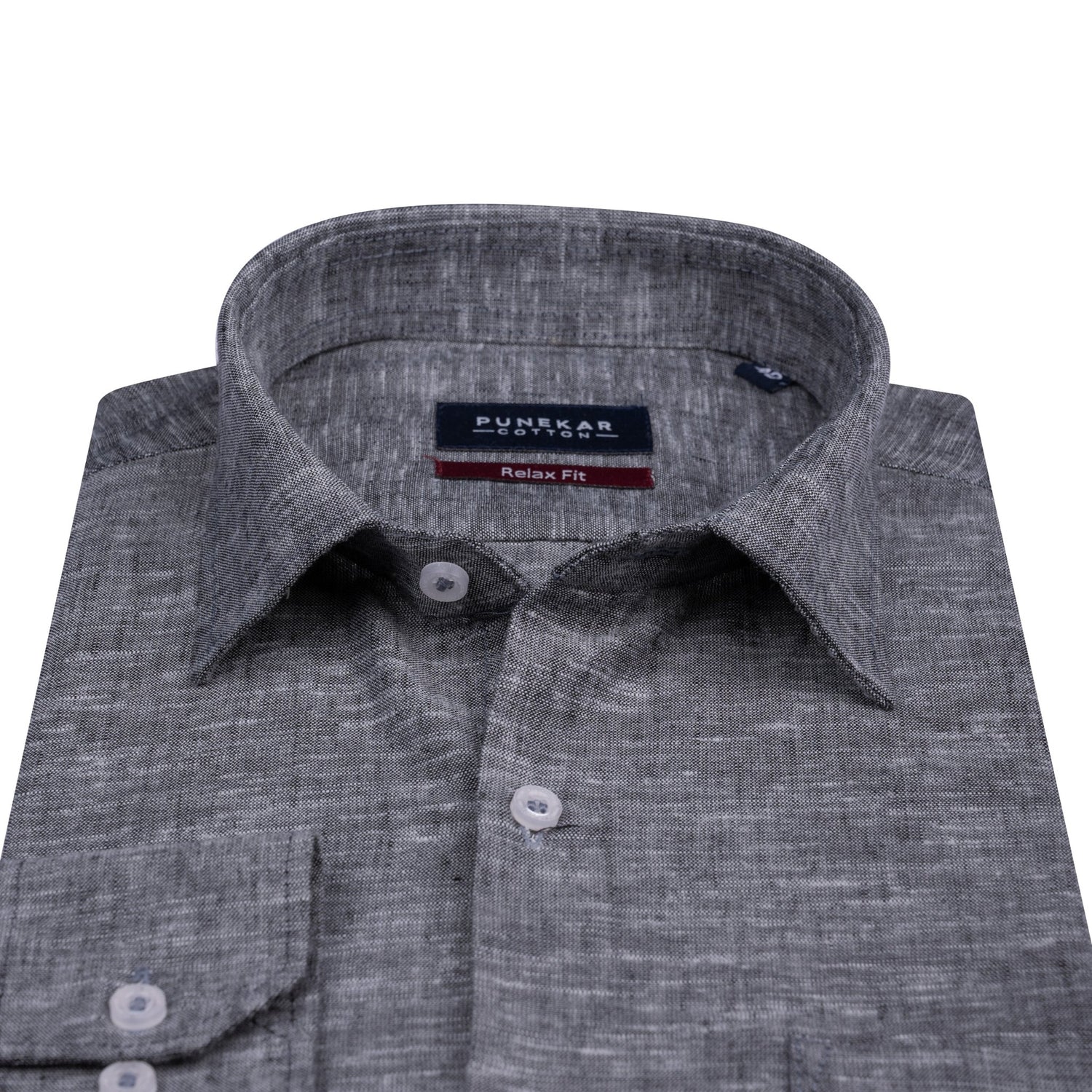 Black Color Classic Lyocell Linen Feel Shirt For Men - Punekar Cotton