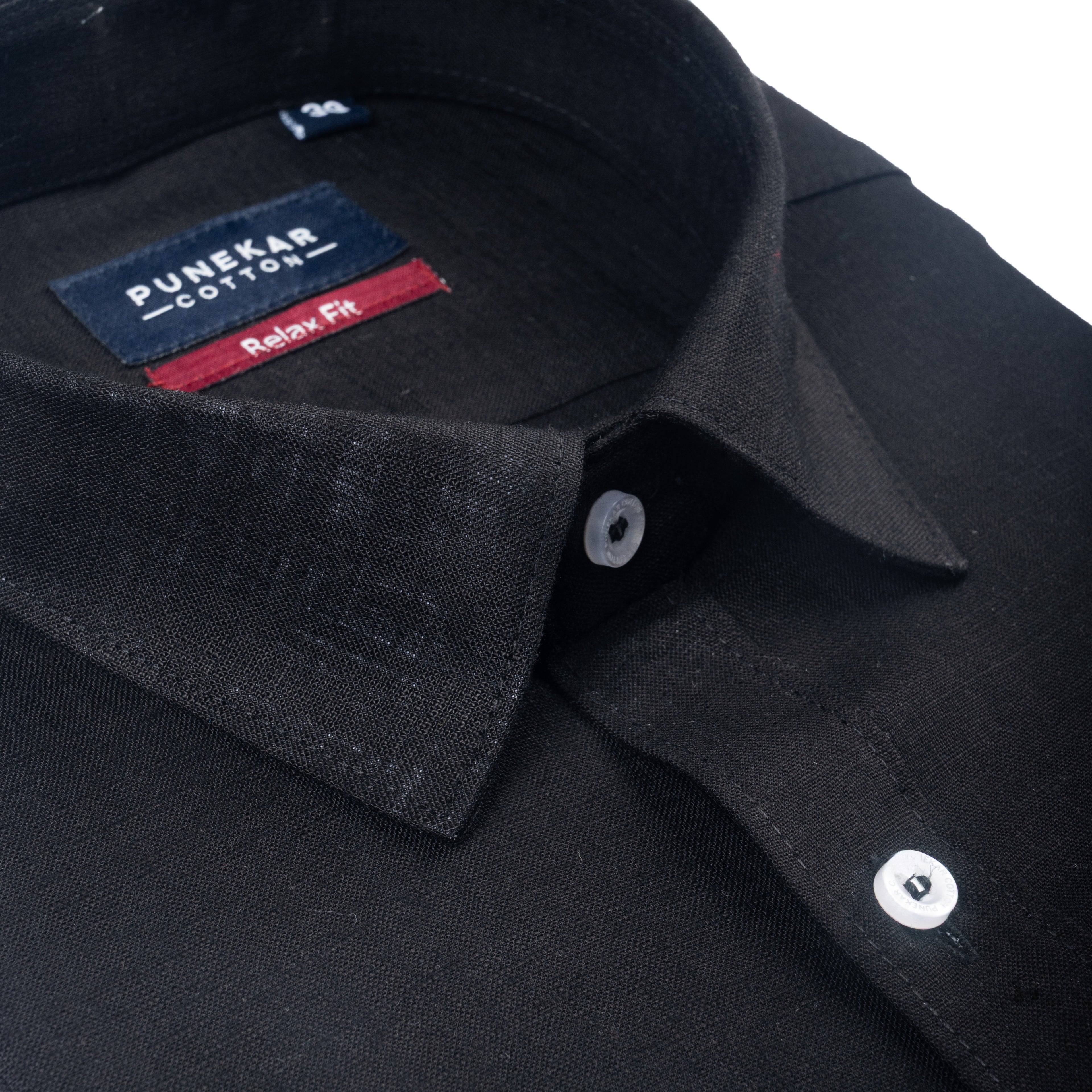 Black Color Lyocell Cotton Shirt For Men
