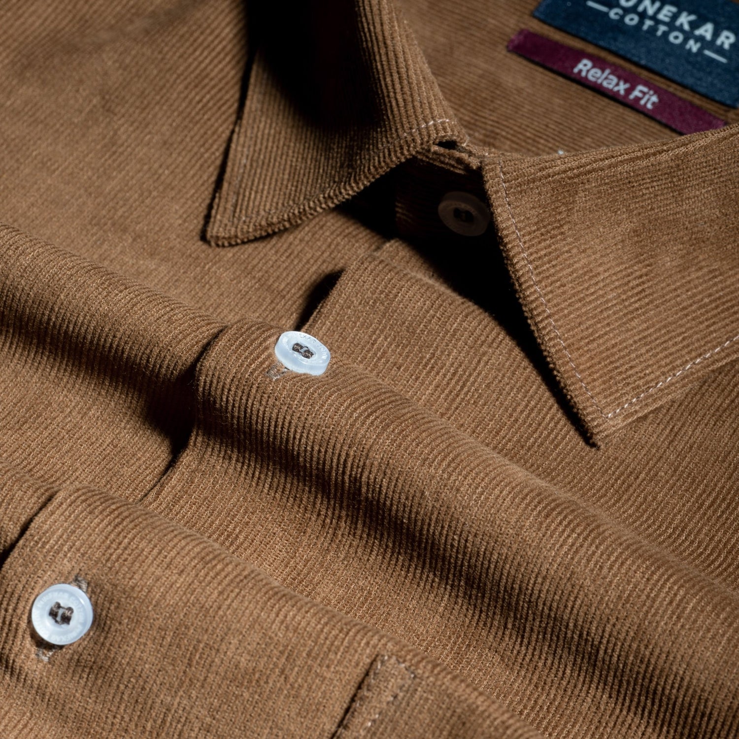 Brown Color Corduroy Shirt For Men - Punekar Cotton