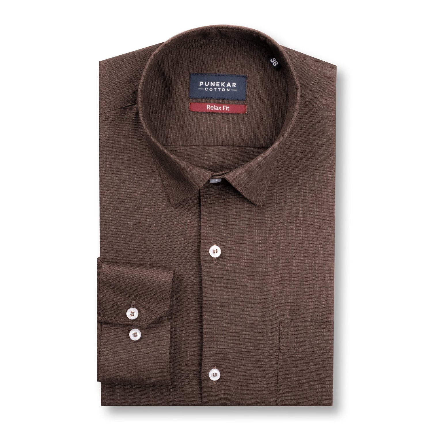 Brown Color Linen Formal Shirts For Men Punekar Cotton Brown Color Linen Formal Shirts For Men Punekar Cotton