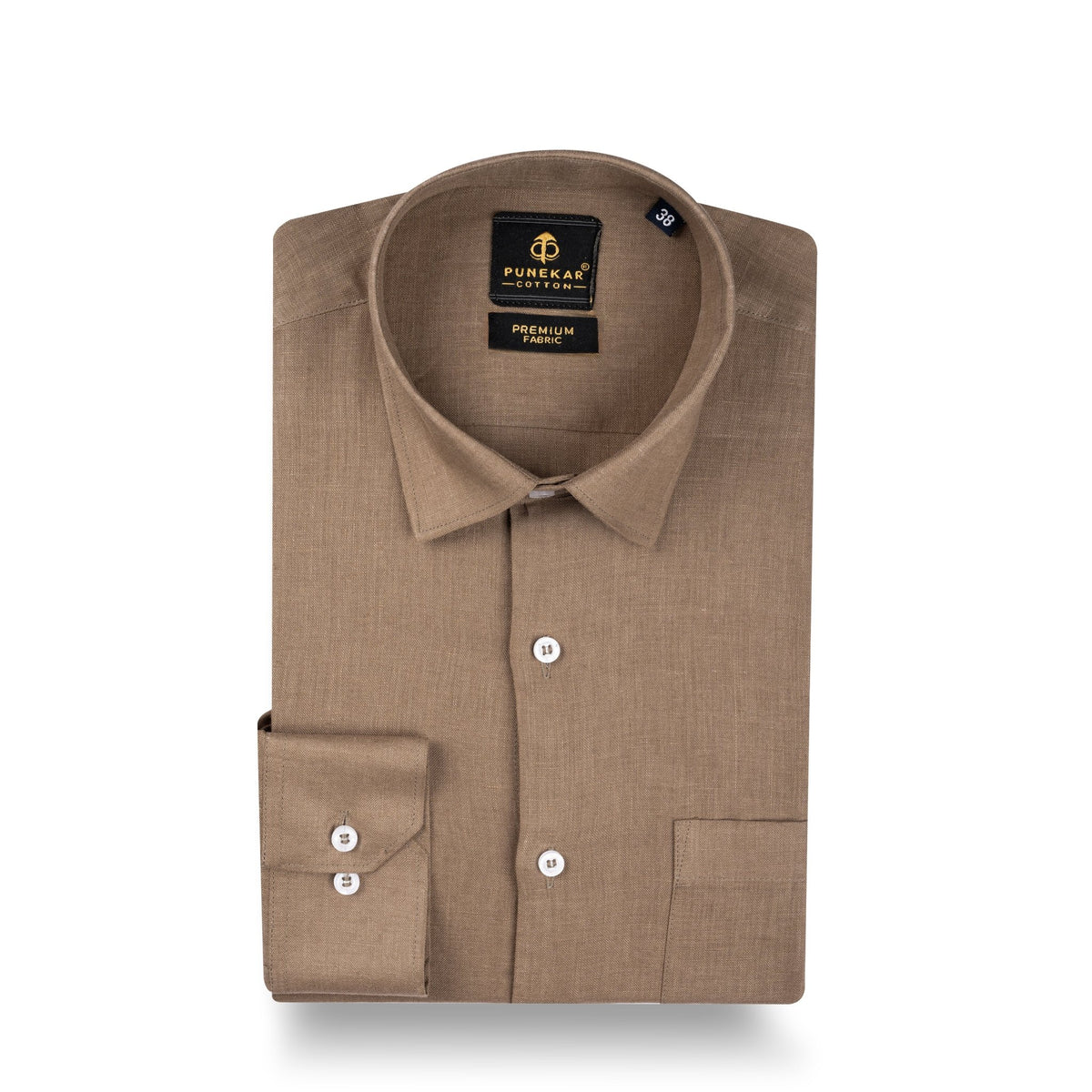 Camel Color 60Lea Pure Linen Shirt For Men – Punekar Cotton