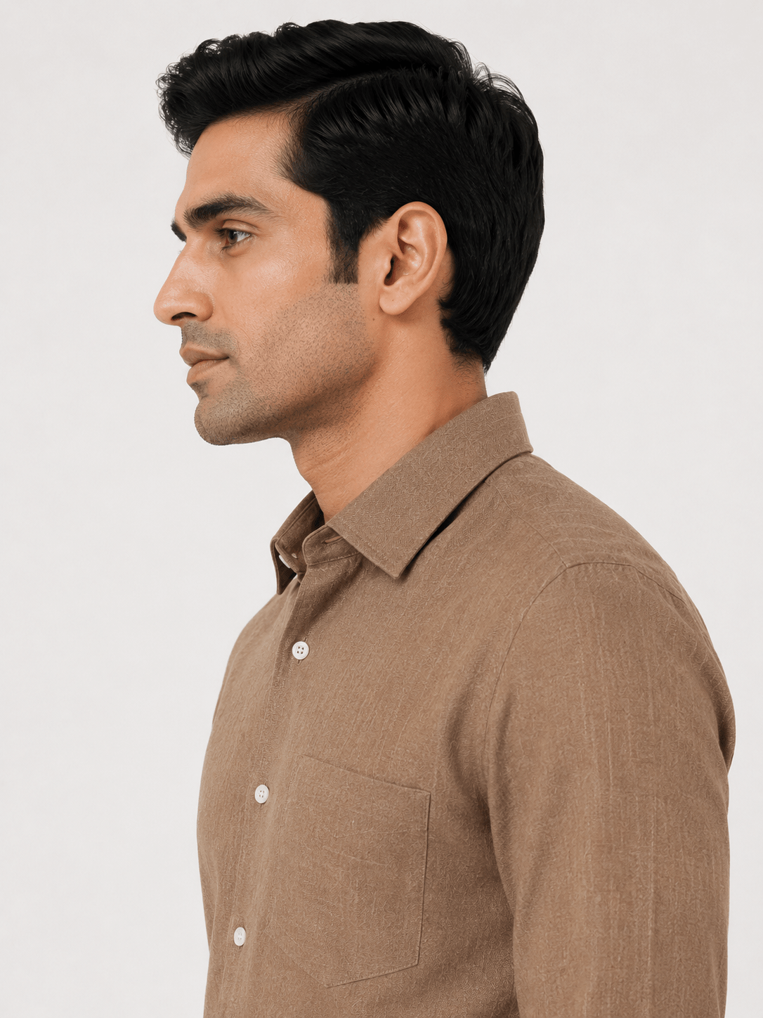 Camel Color 60Lea Pure Linen Shirt For Men - Punekar Cotton
