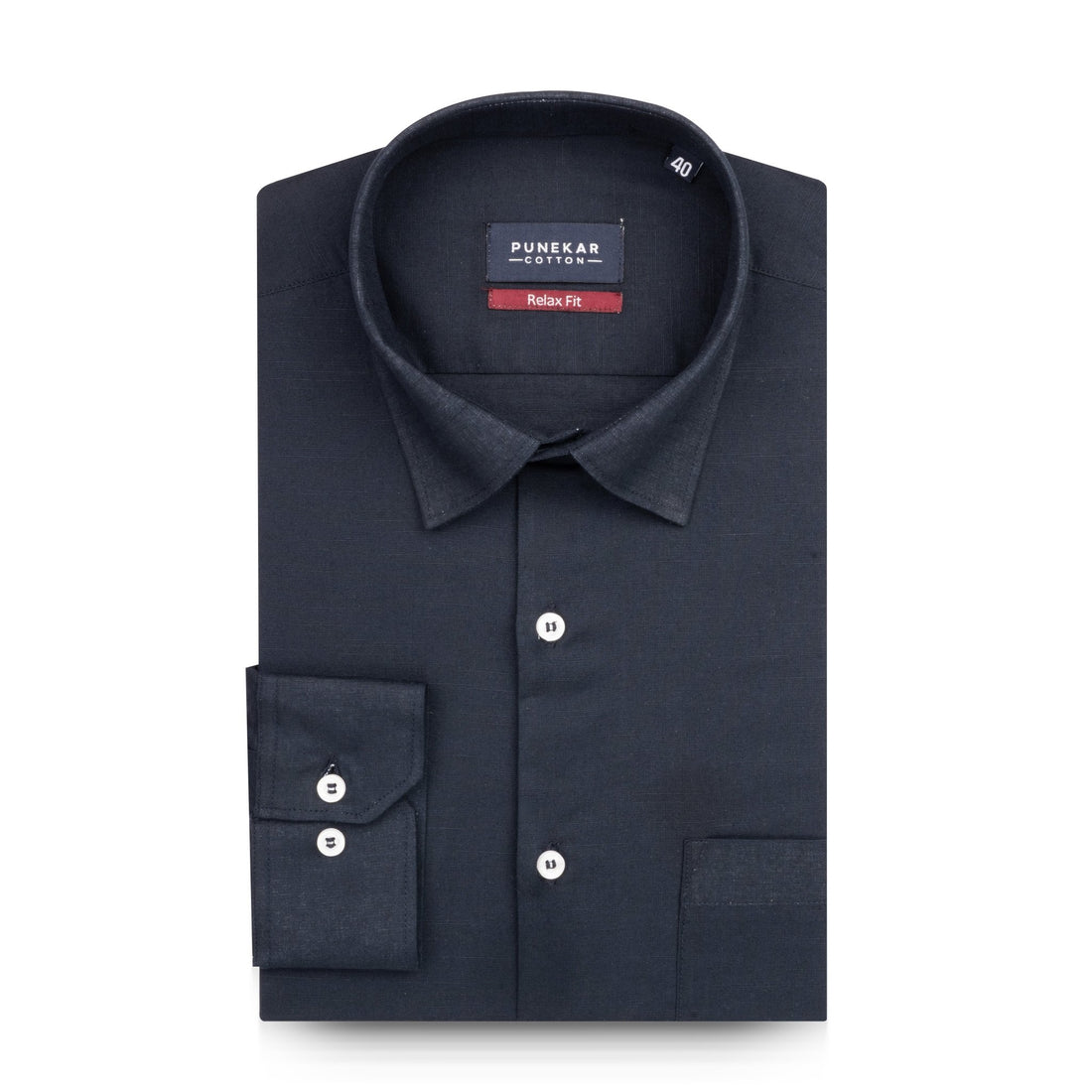 Carbon Color Solid Cotton Linen Shirt For Men - Punekar Cotton