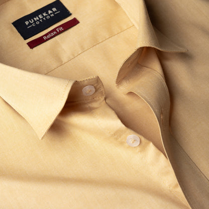 Sand Yellow Colour Signature Shirt For Men