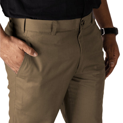 Dark Brown Color blend cotton pant for men - Punekar Cotton