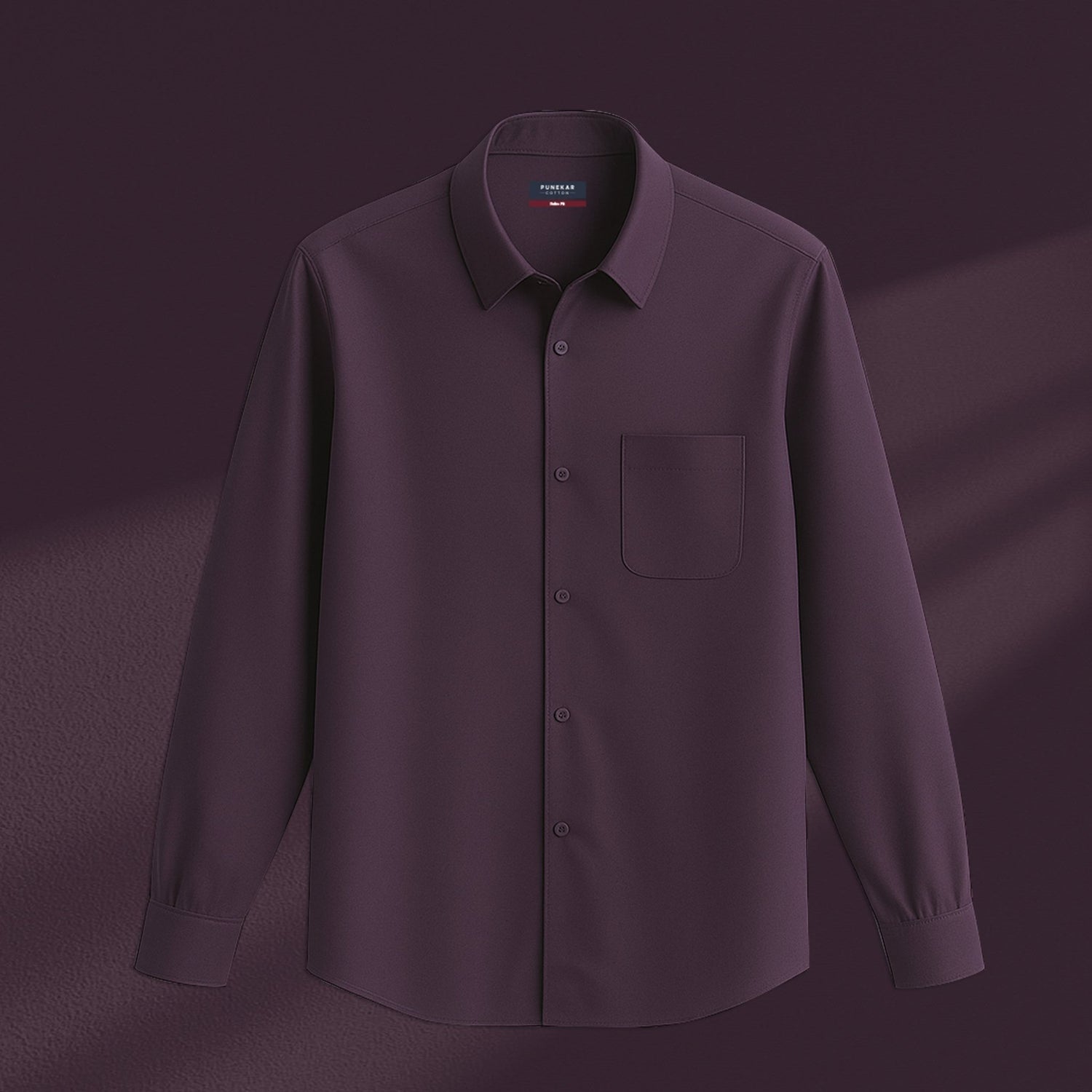 Dark Purple Color Cotton Satin Shirt For Men - Punekar Cotton