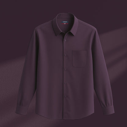 Dark Purple Color Cotton Satin Shirt For Men - Punekar Cotton