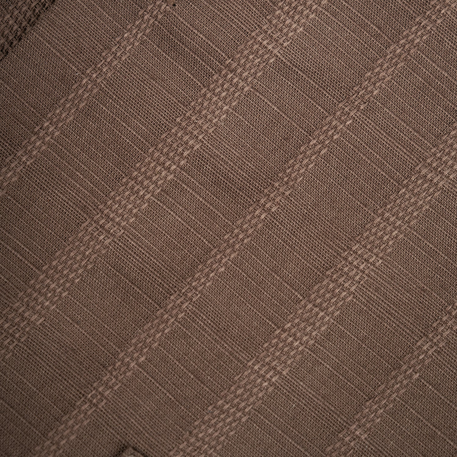 Mud Brown Vertical Stripe Textured Jacquard Shirt for Men