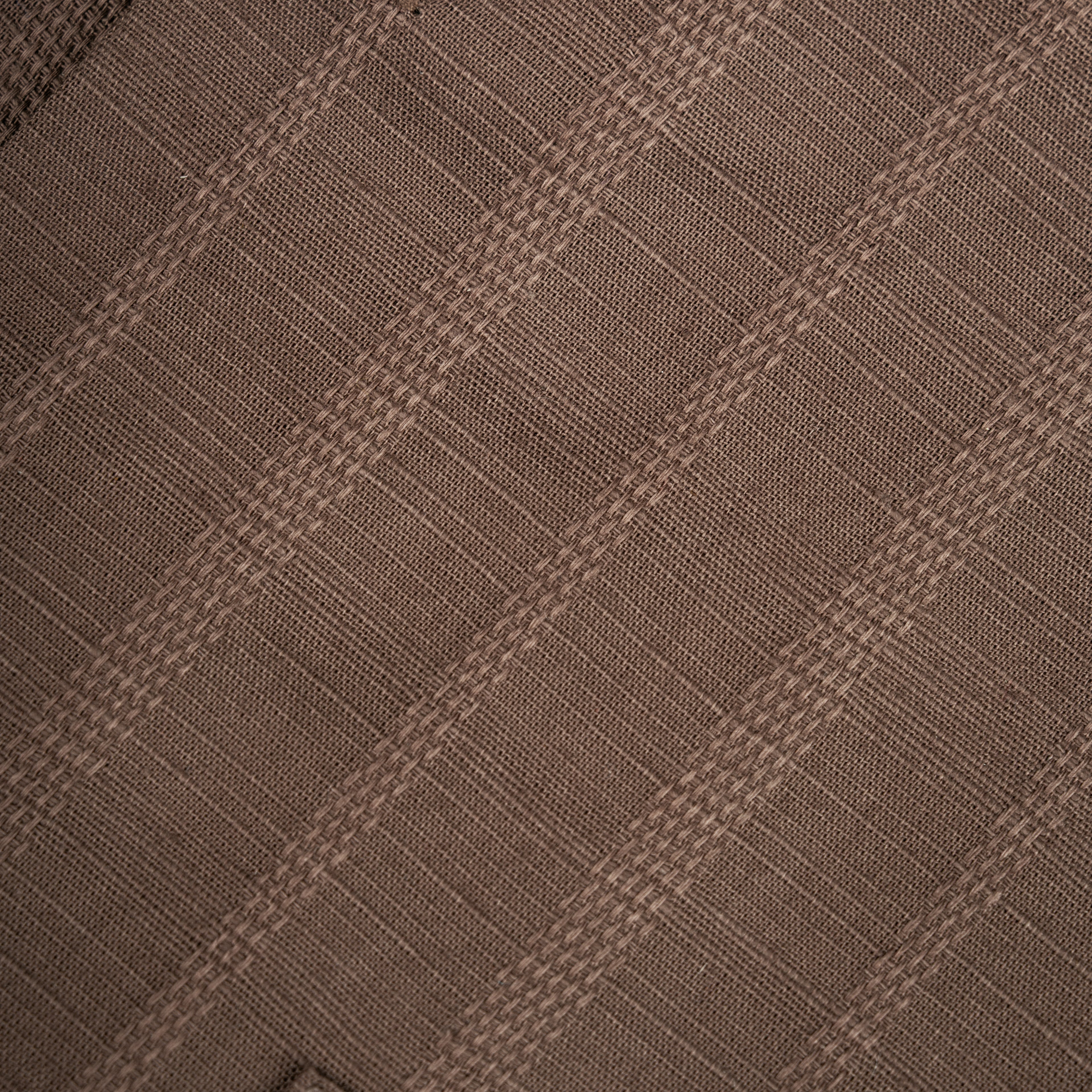 Mud Brown Vertical Stripe Textured Jacquard Shirt for Men