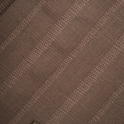Mud Brown Vertical Stripe Textured Jacquard Shirt for Men