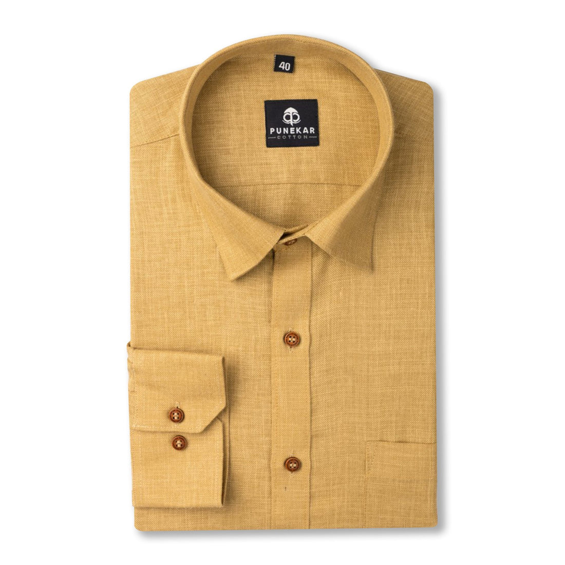 Font Color Blended Linen Shirt For Men&