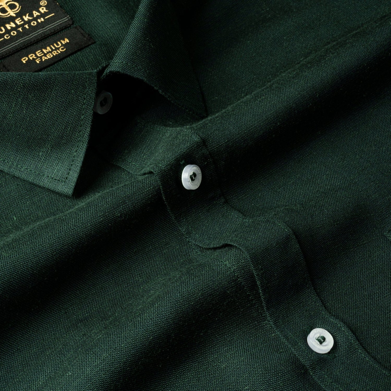 Forest Green Color Prime Linen Shirt For Men - Punekar Cotton